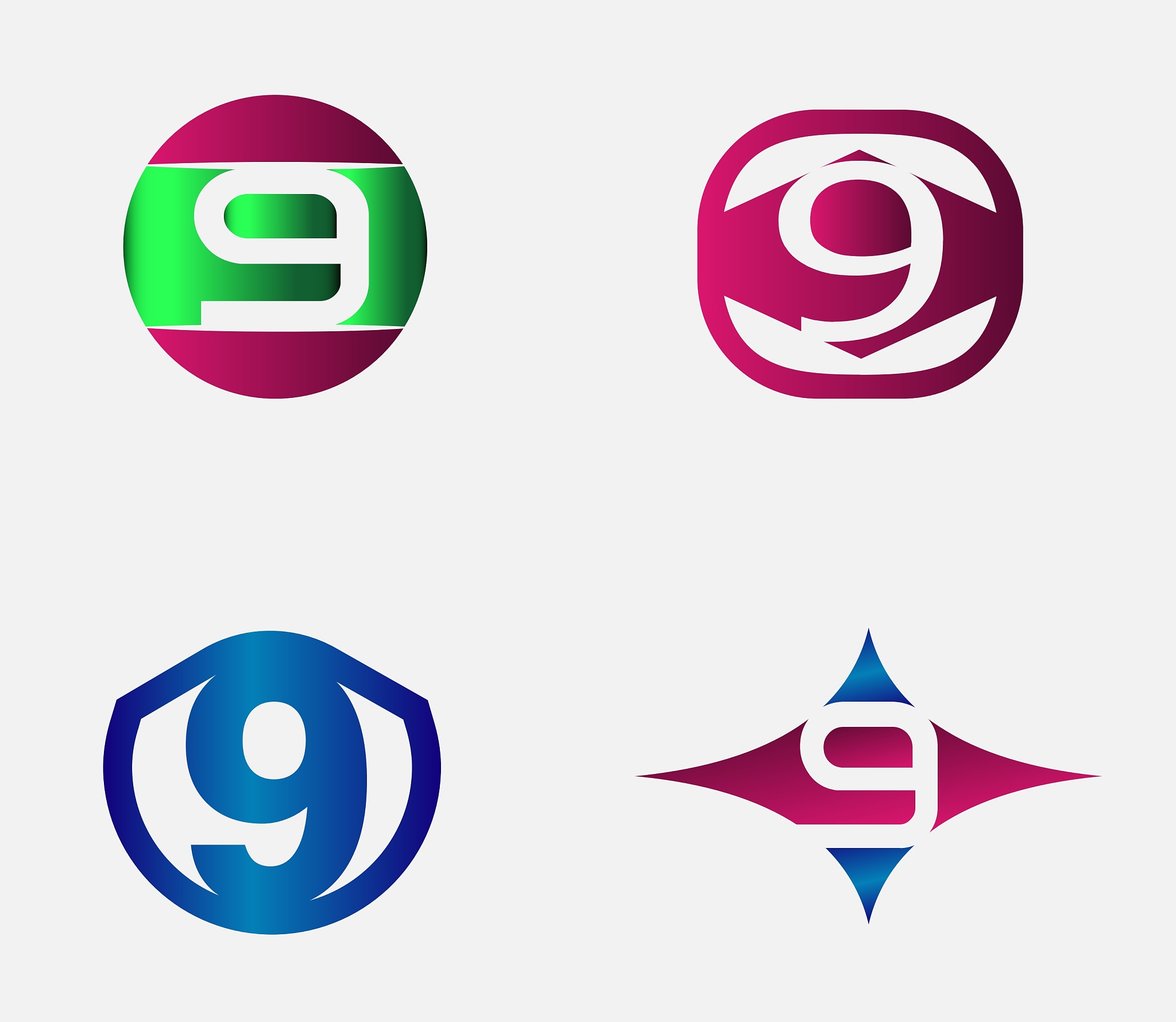 number nine logo template abstract icon
