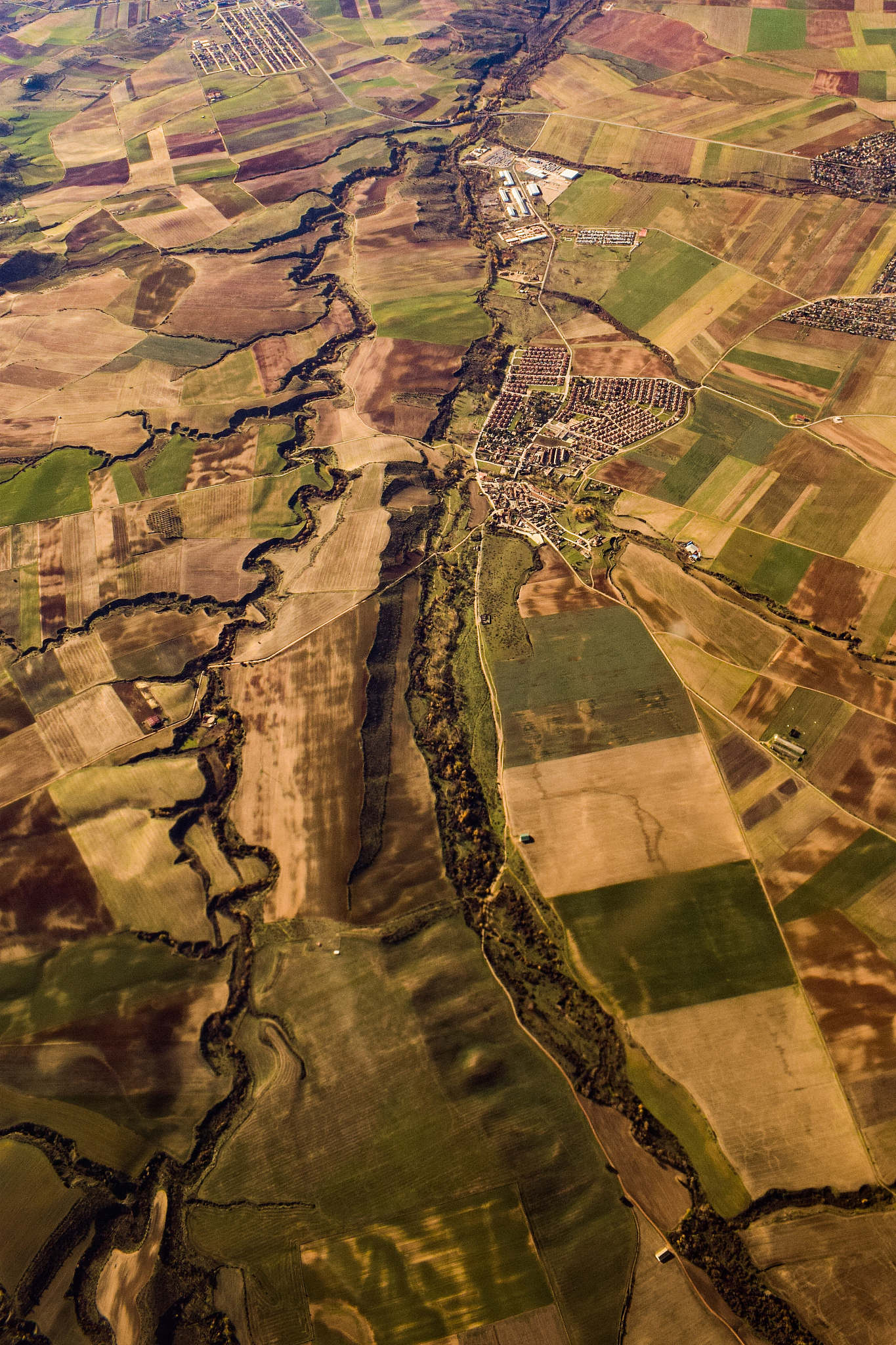 view from an airplane somewhere above spain.