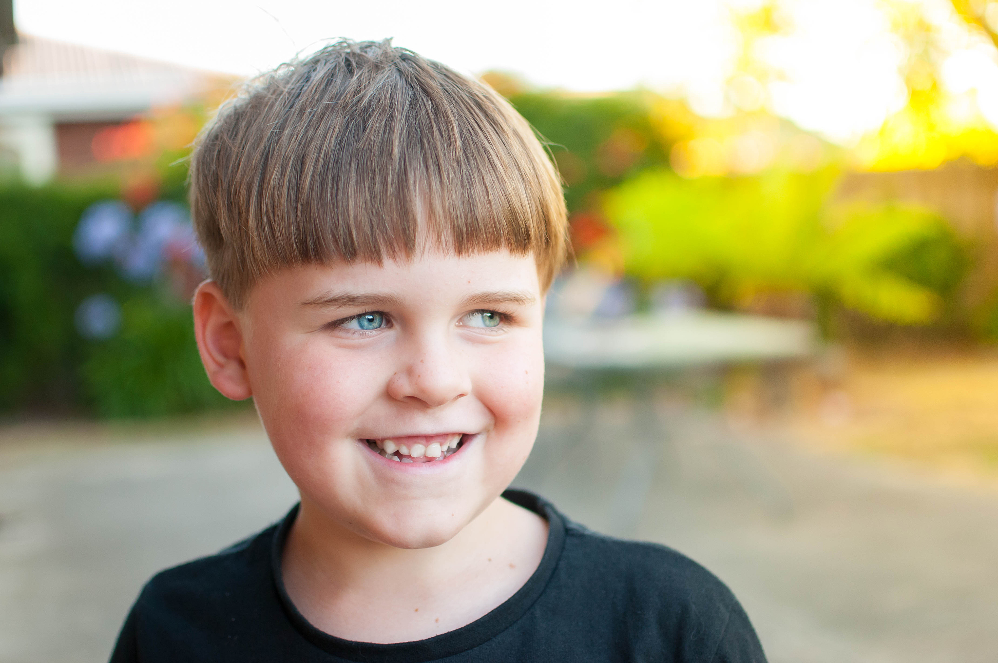 happy boy outdoors