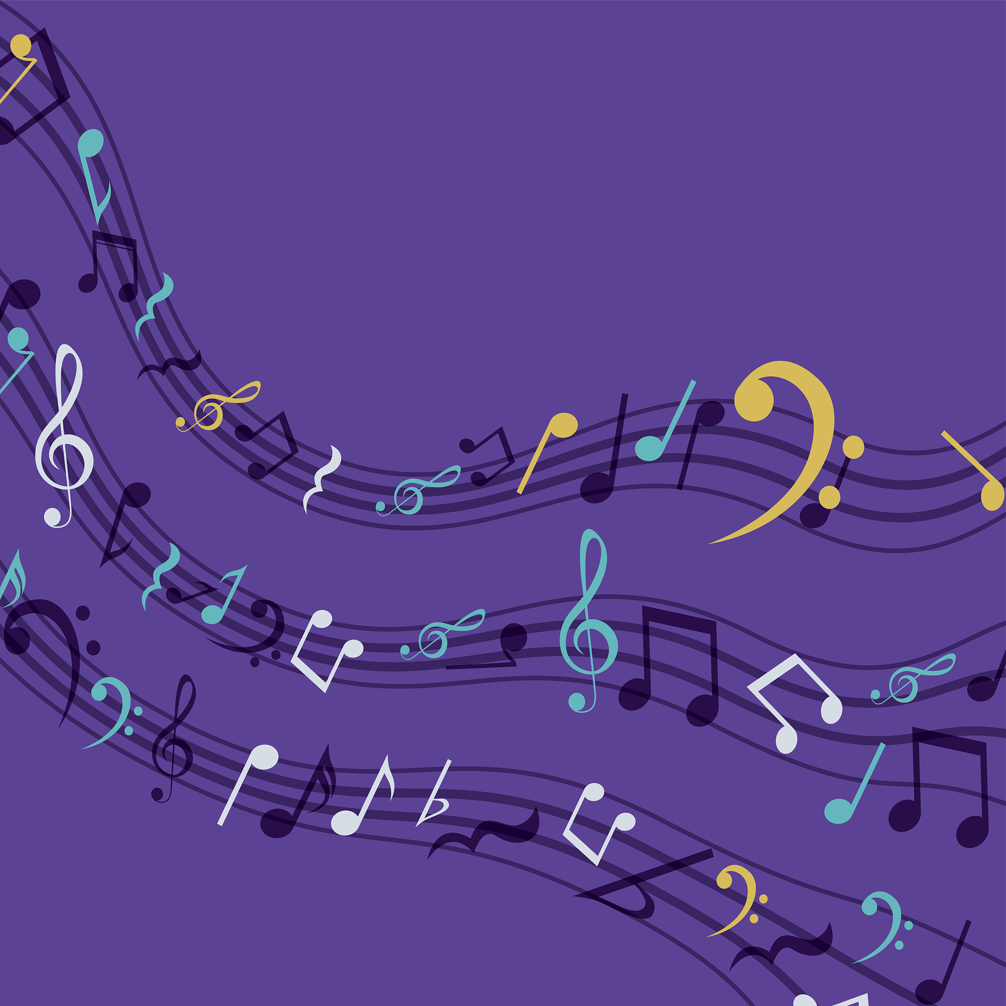 multicolored music note design