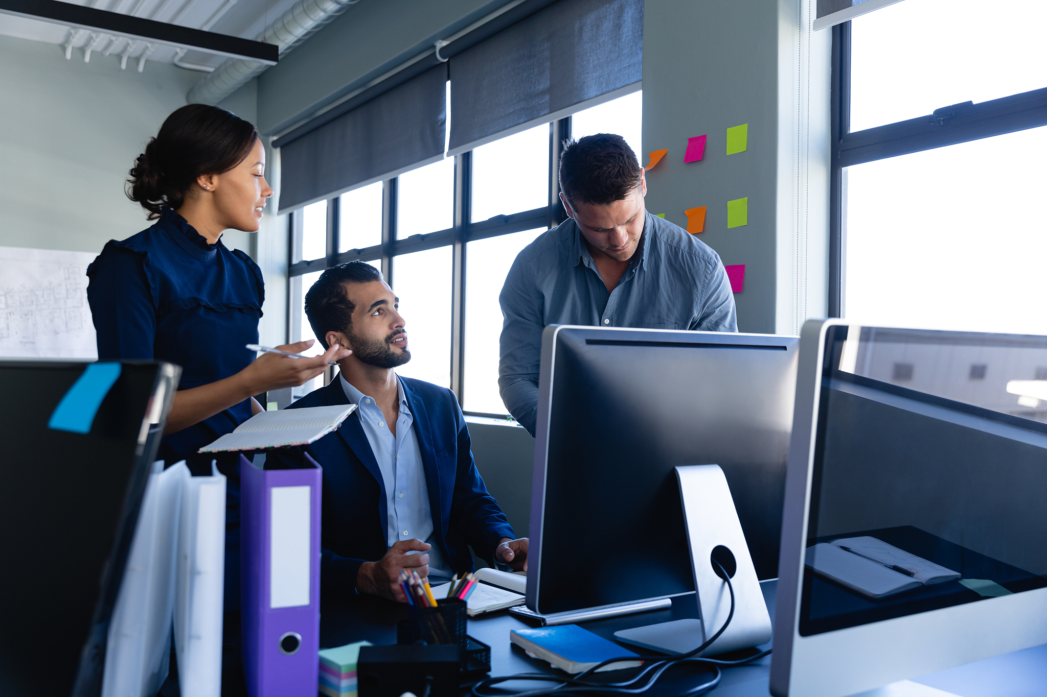 business people working together in office