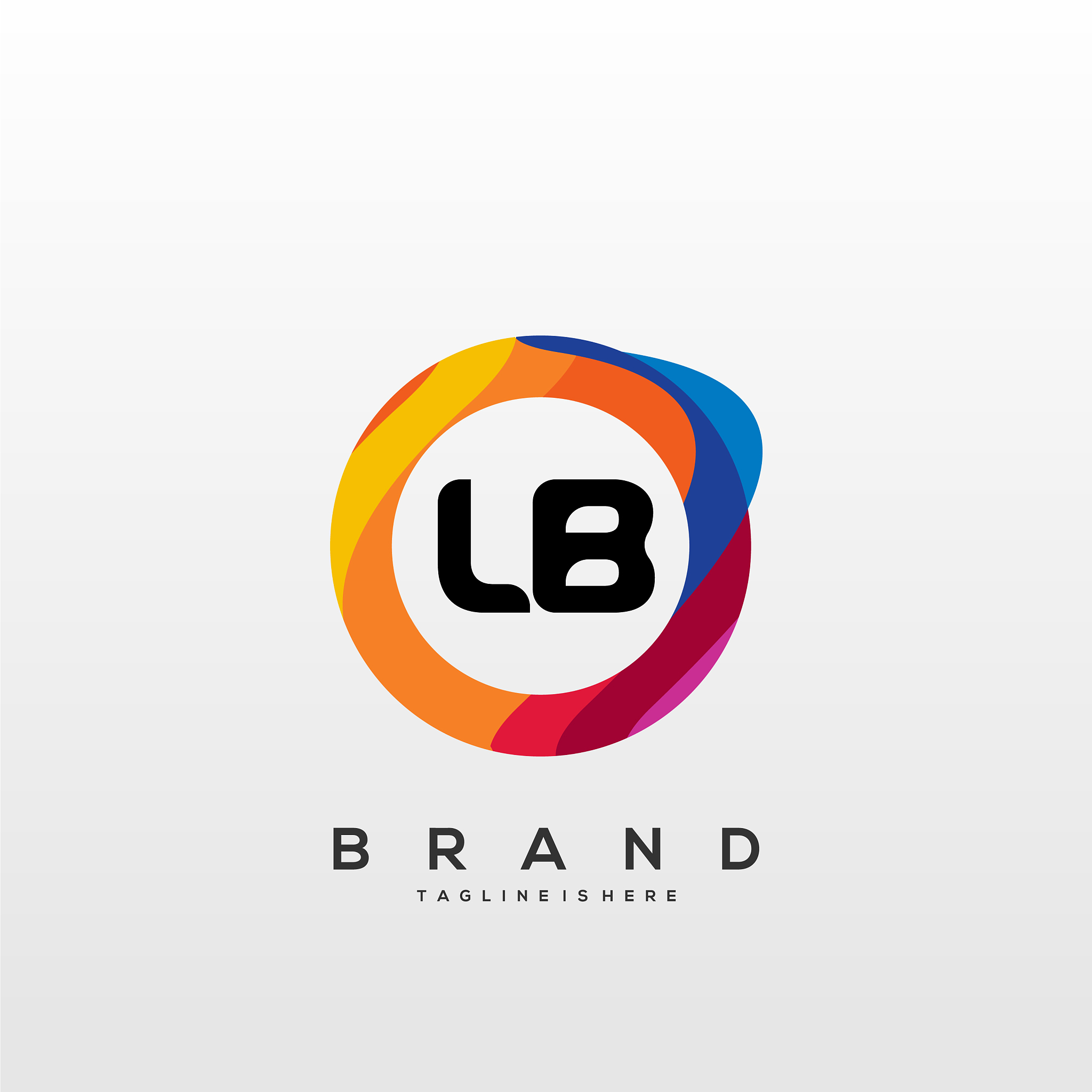 letter lb gradient color logo design
