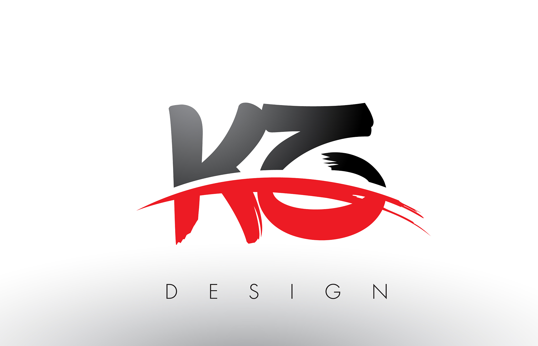 kz k z brush logo letters with red and black