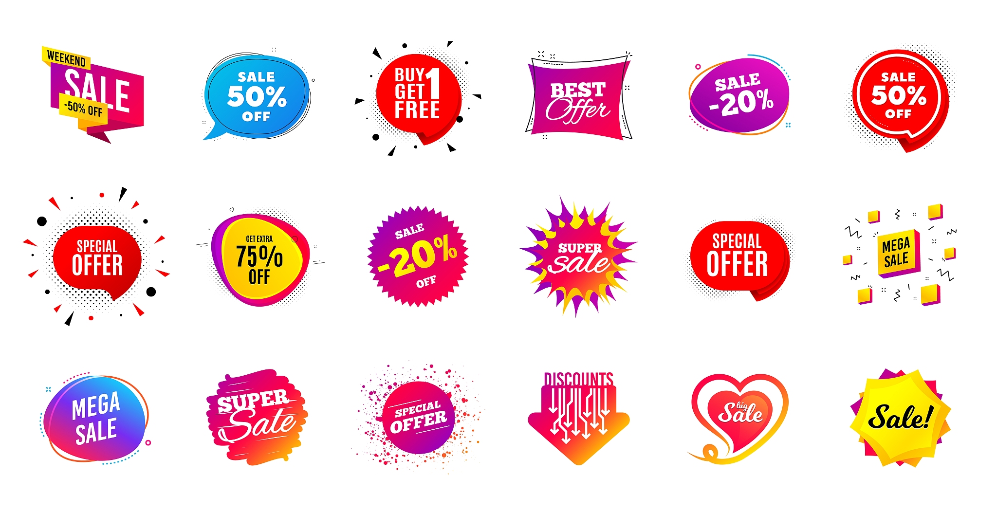 sale offer banner. discounts price tags. coupon promotion templa