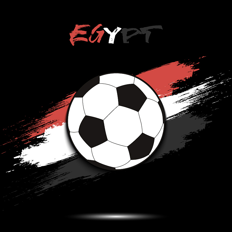 soccer ball and egypt flag