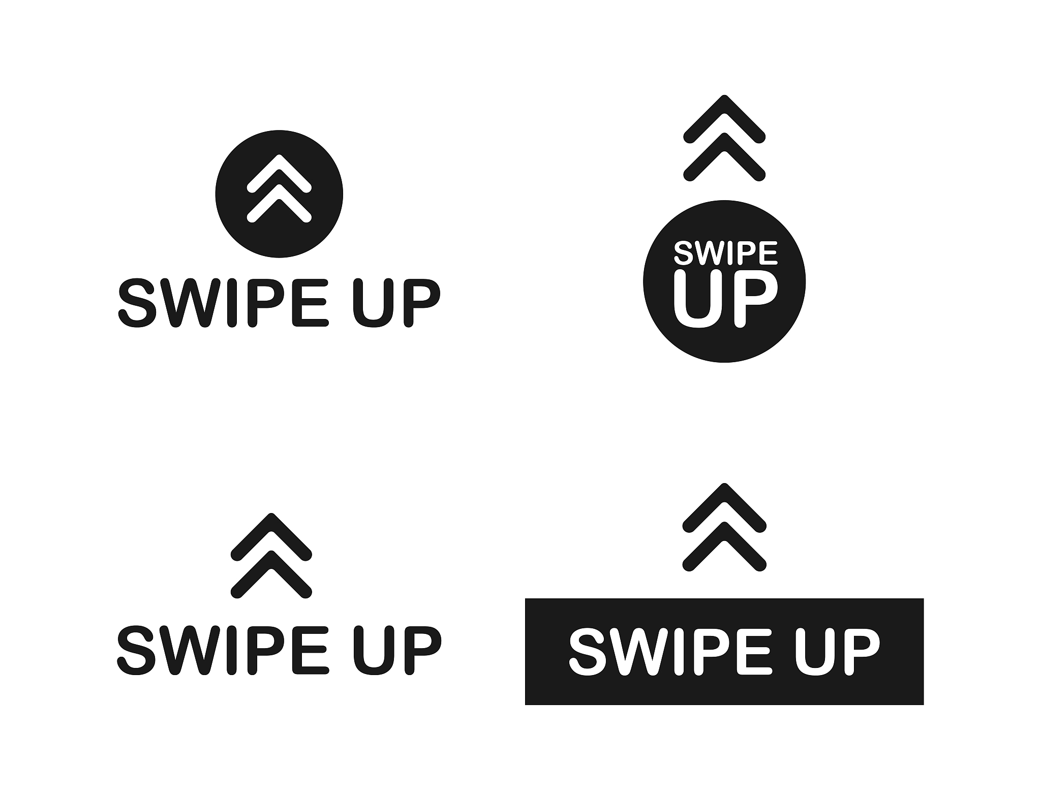 swipe up icon set isolated on background for stories design. vec
