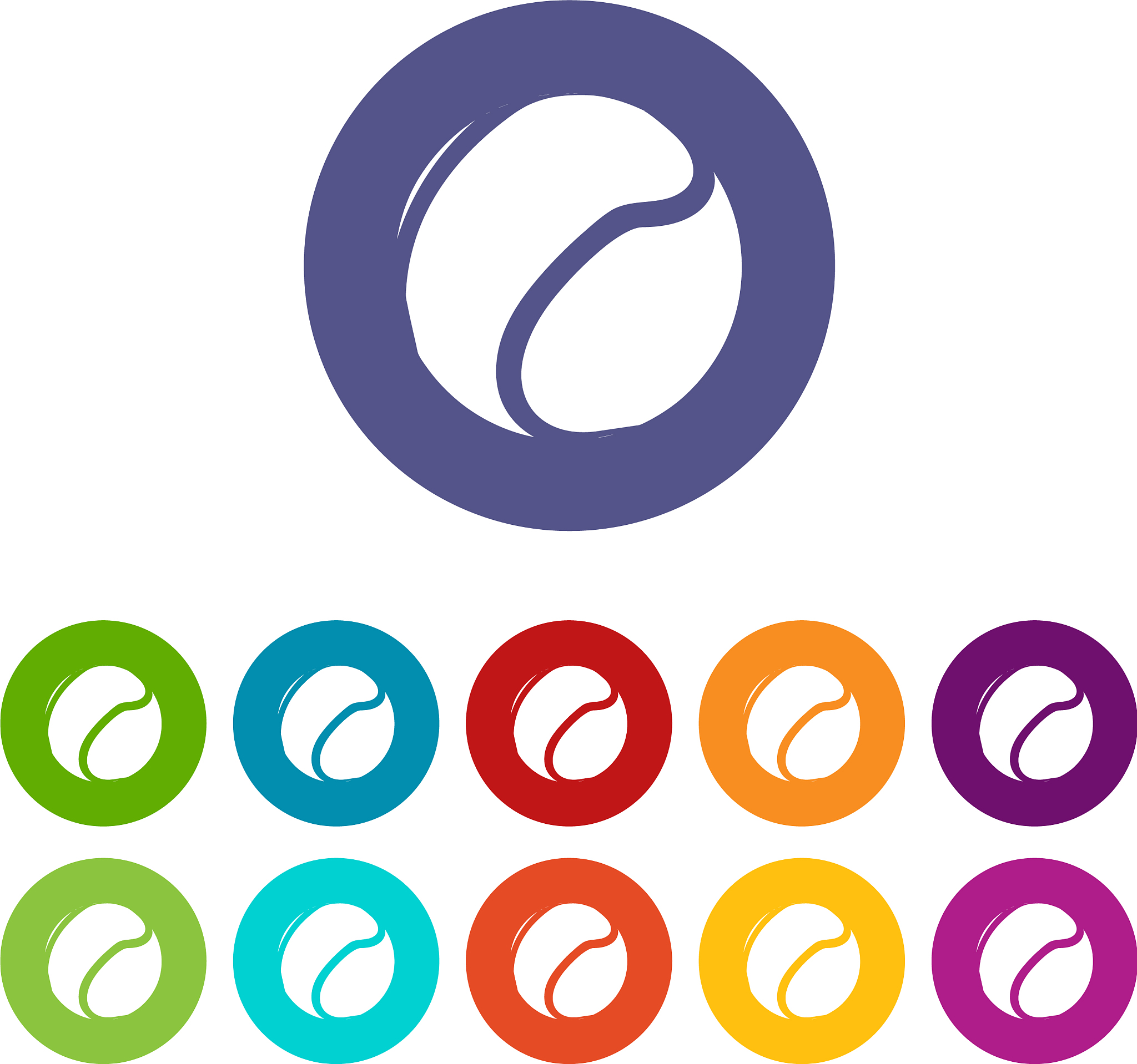 tennis ball icons set color