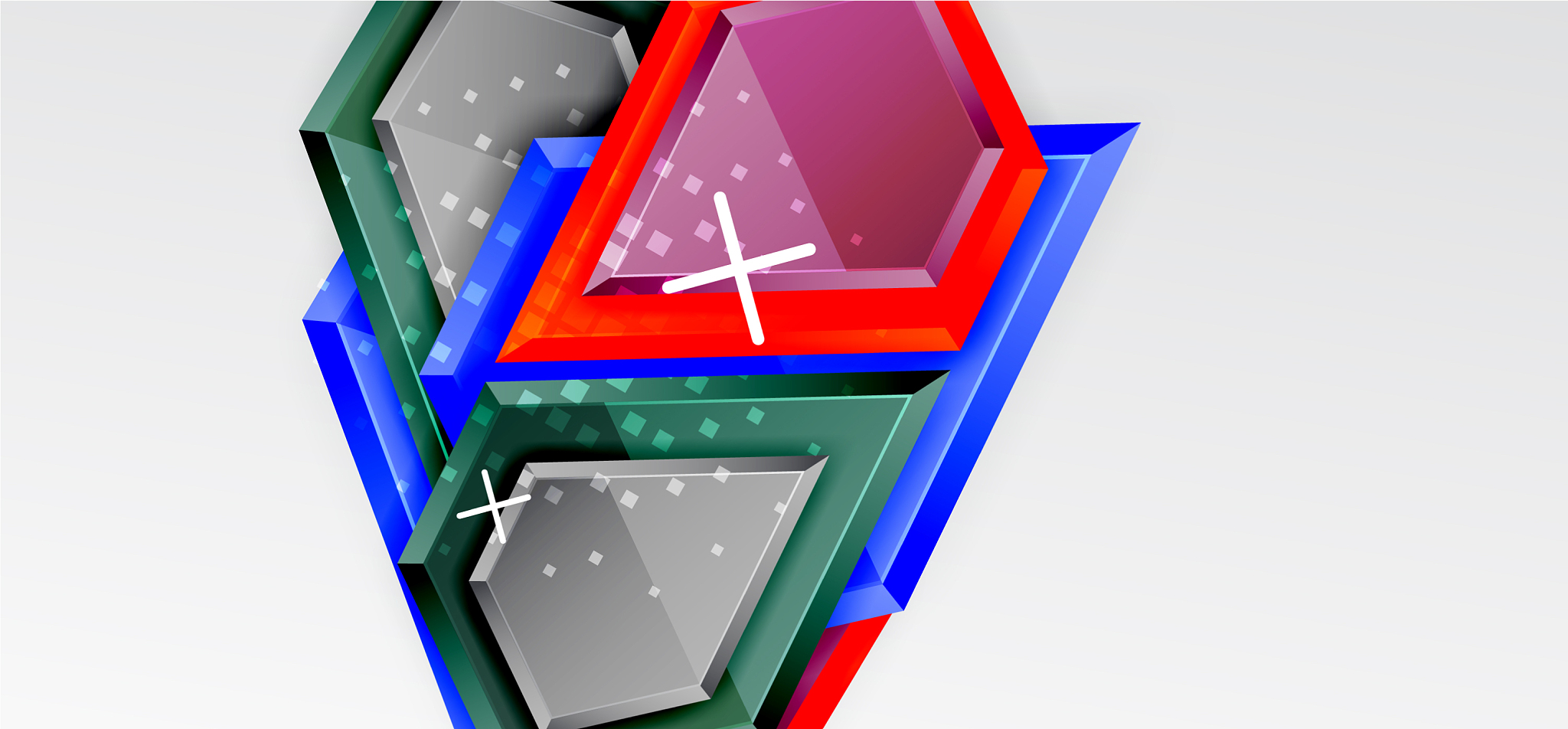 metal glossy shiny geometric shapes with 3d effect
