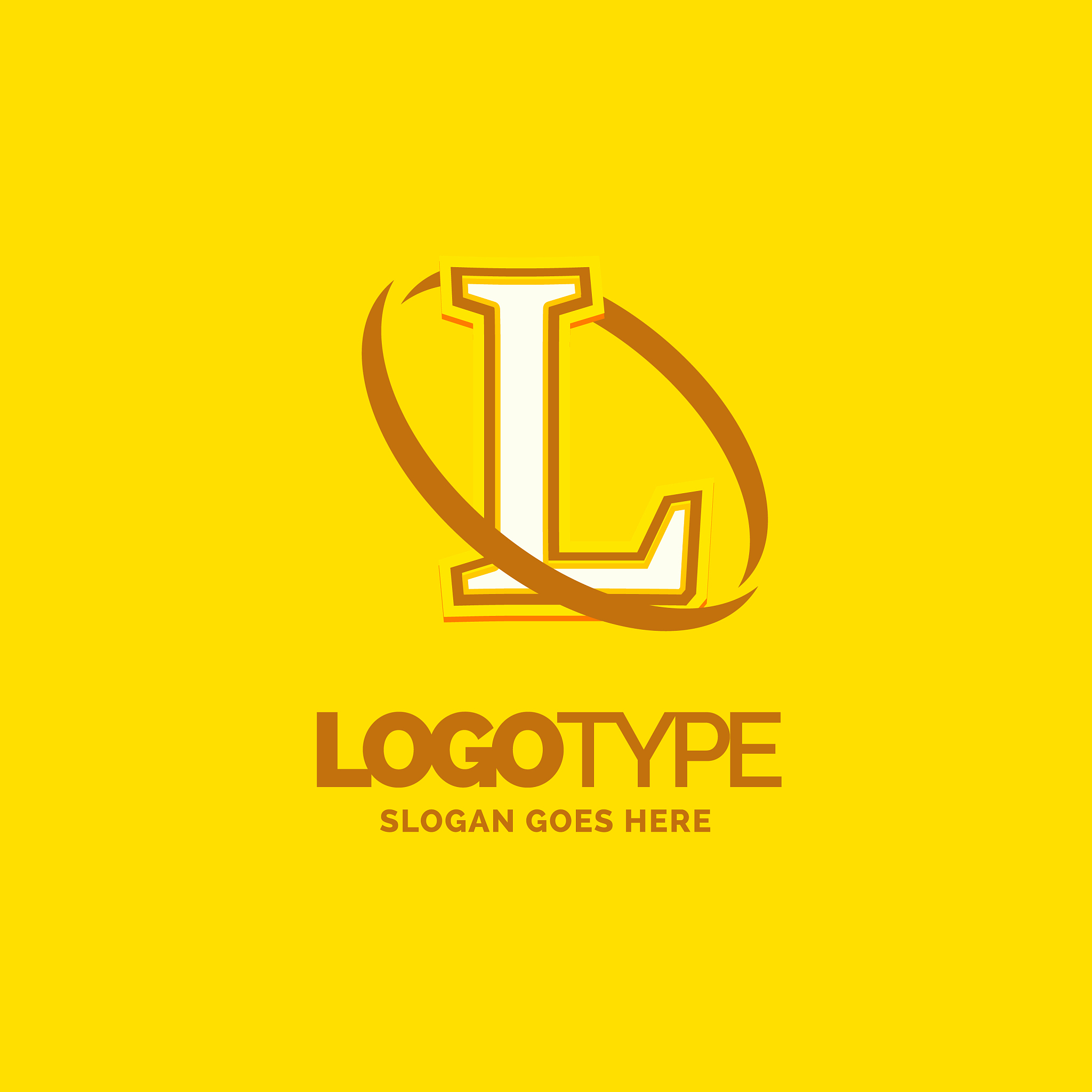 l logo template yellow background circle brand