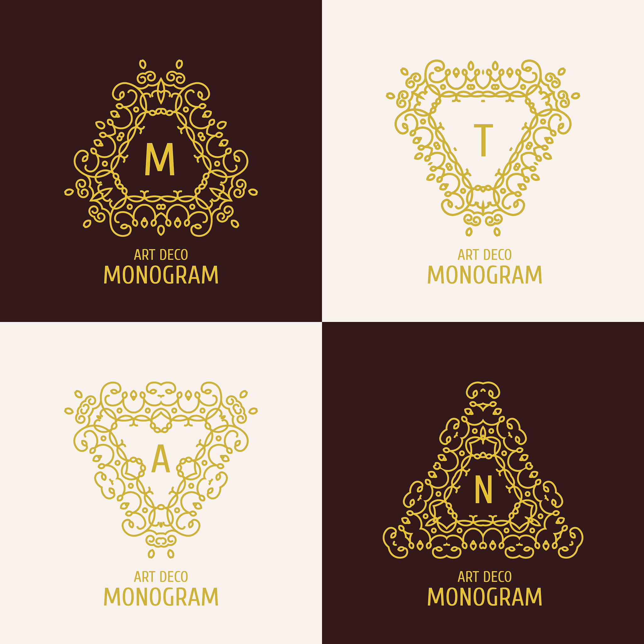 vintage floral logo floral monogram design template.