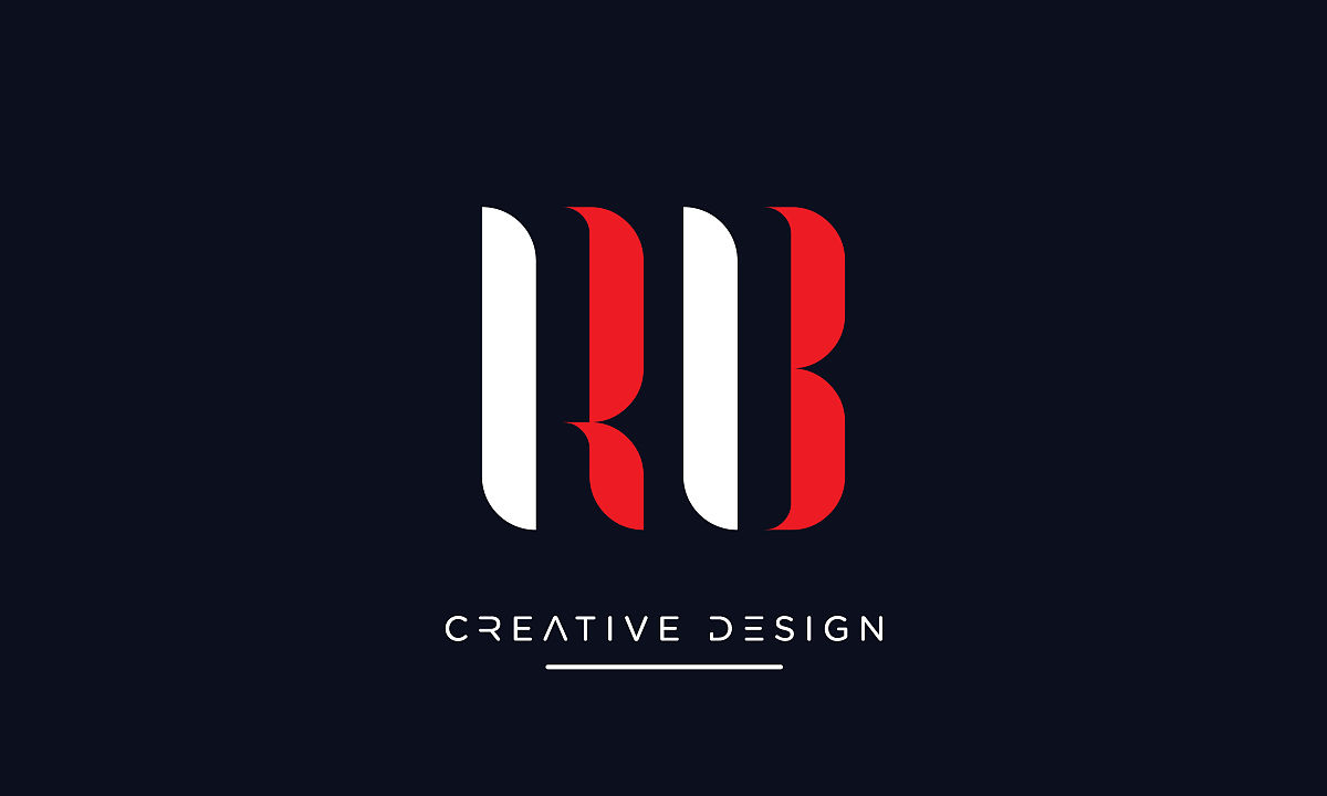 rb, br字母字母抽象奢侈标志图标交织