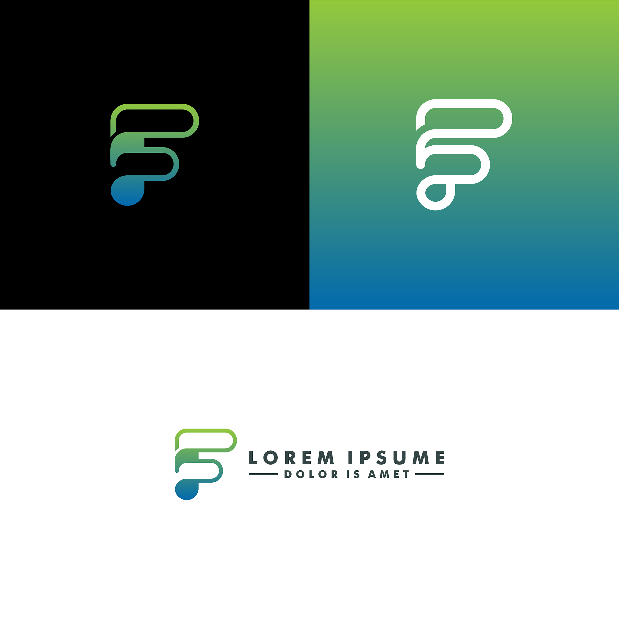 letter f logo template design