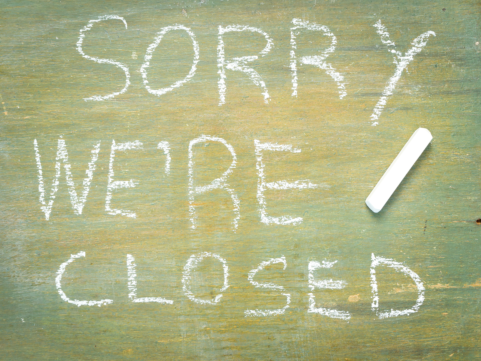 text sorry we are closed