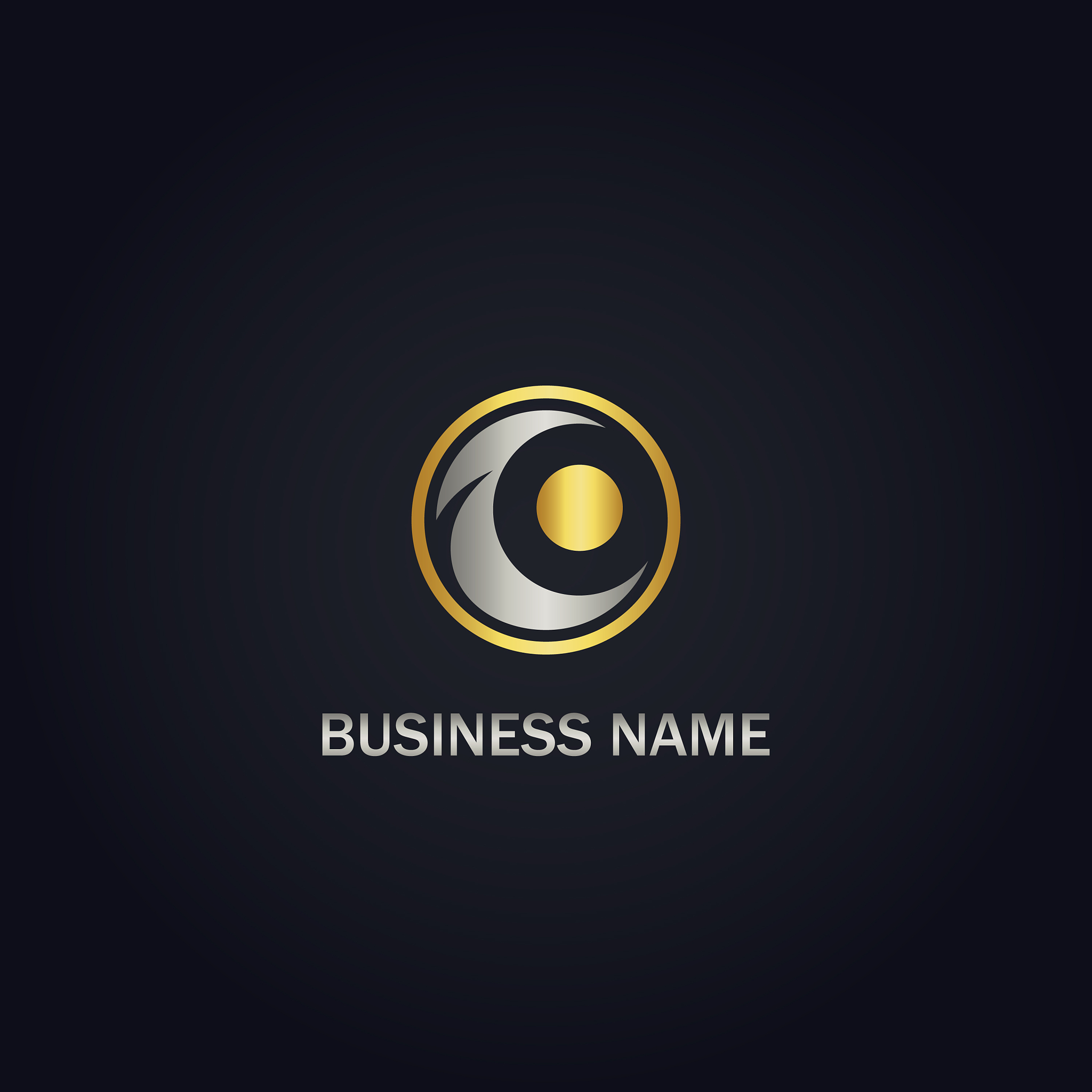 round abstract gold logo