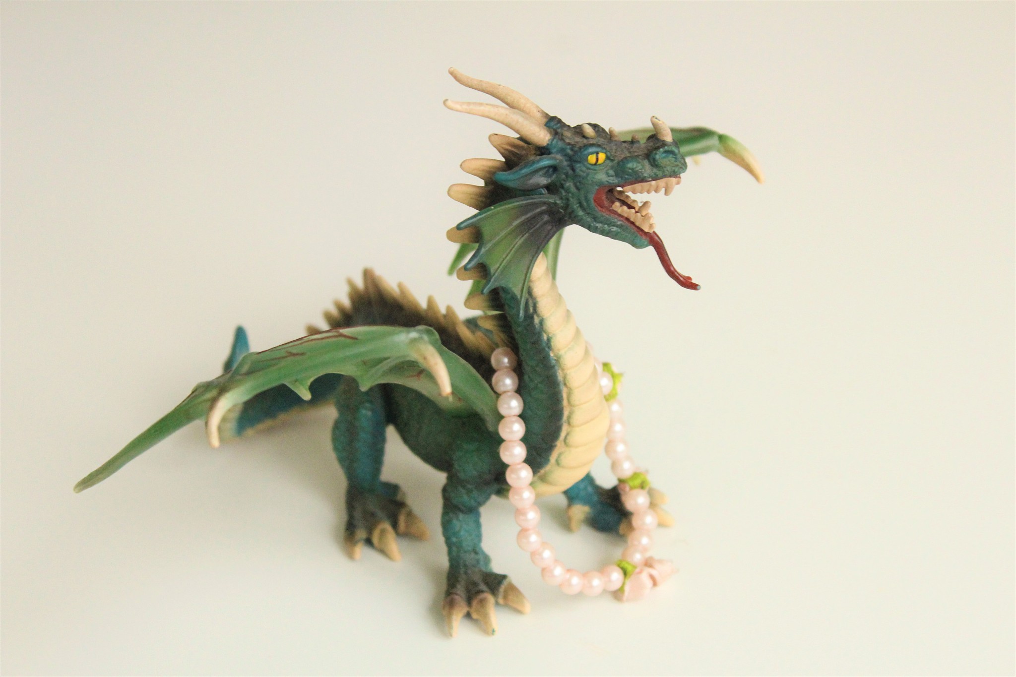 dragon toy and white background.