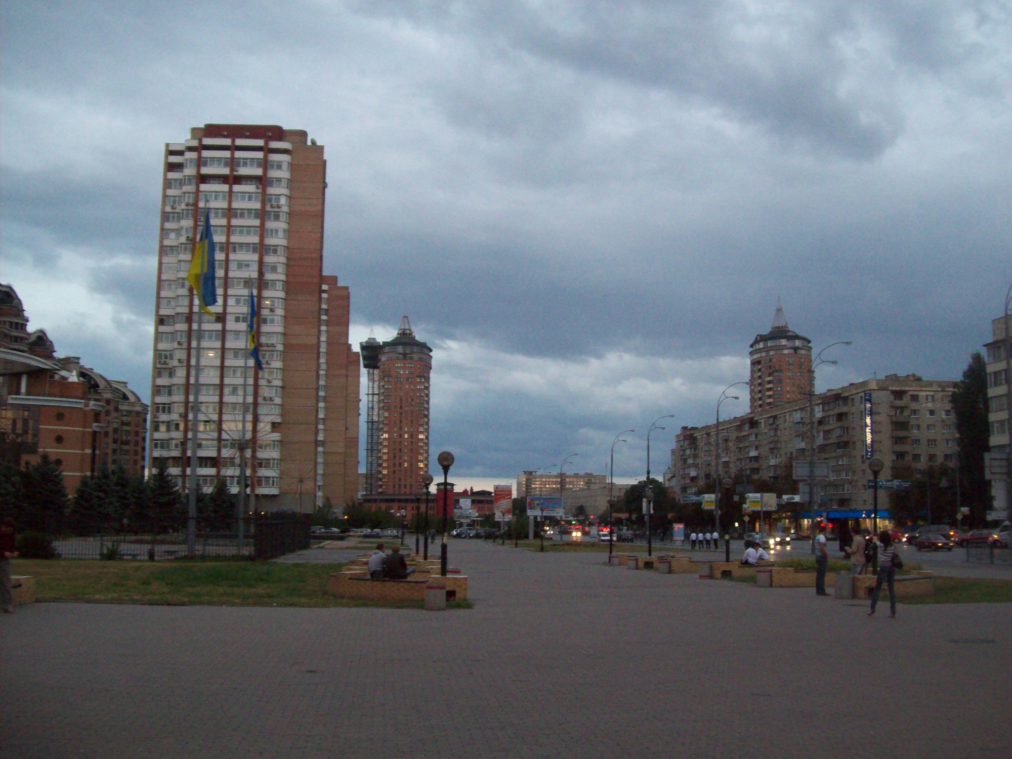 architecture and people on the streets kiev