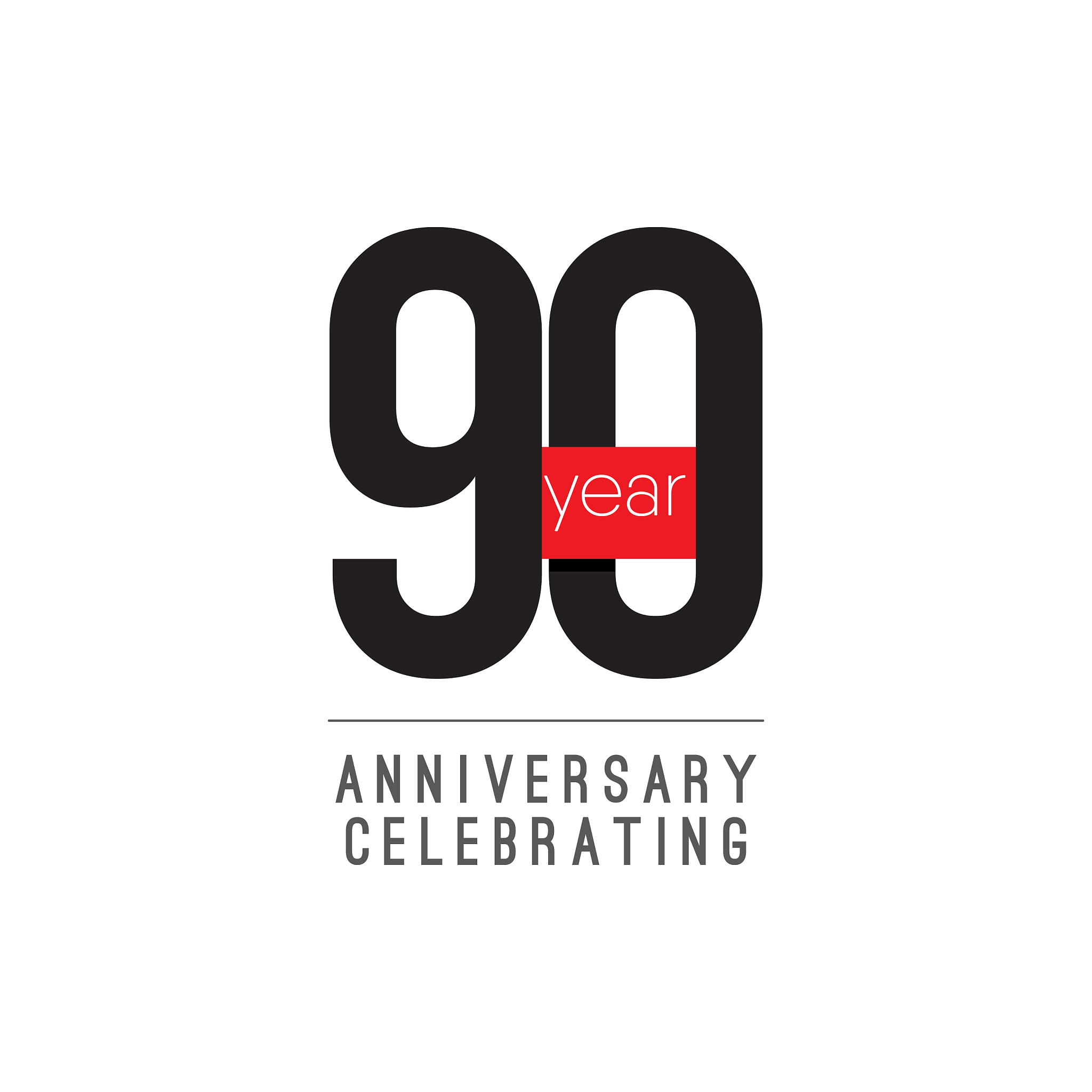 90 years anniversary celebrating template design