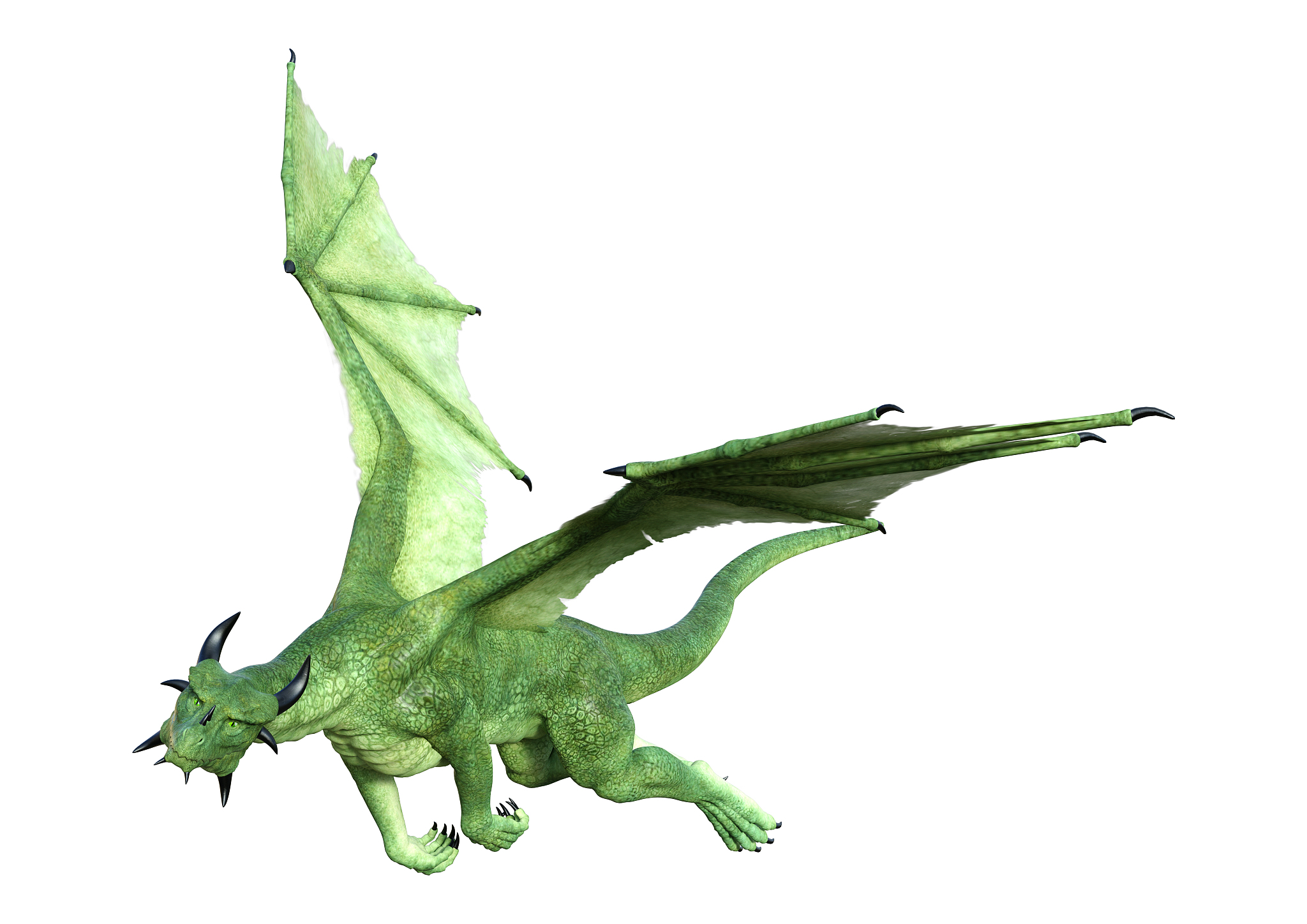 3d illustration fantasy dragon on white