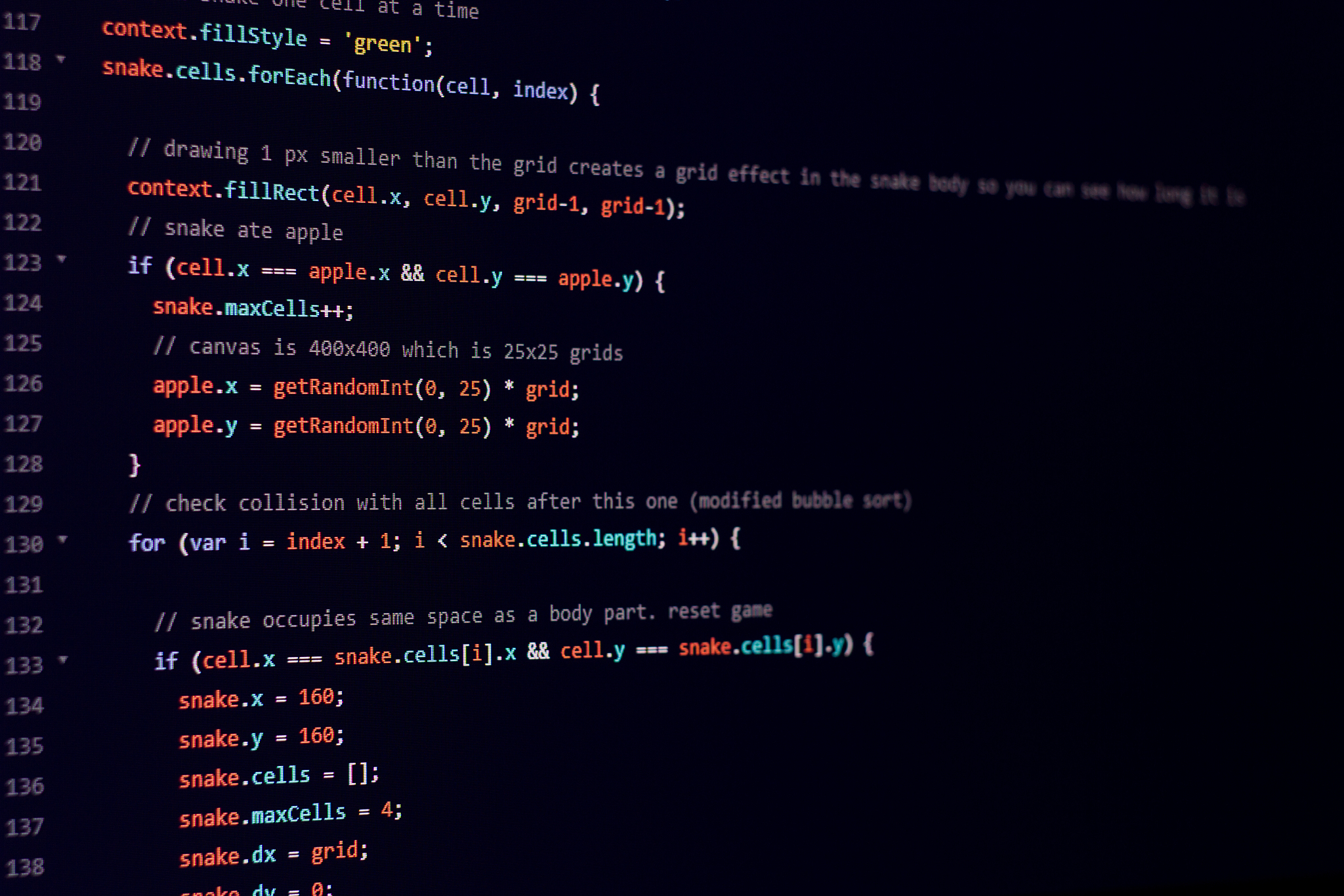 javascript code on computer screen
