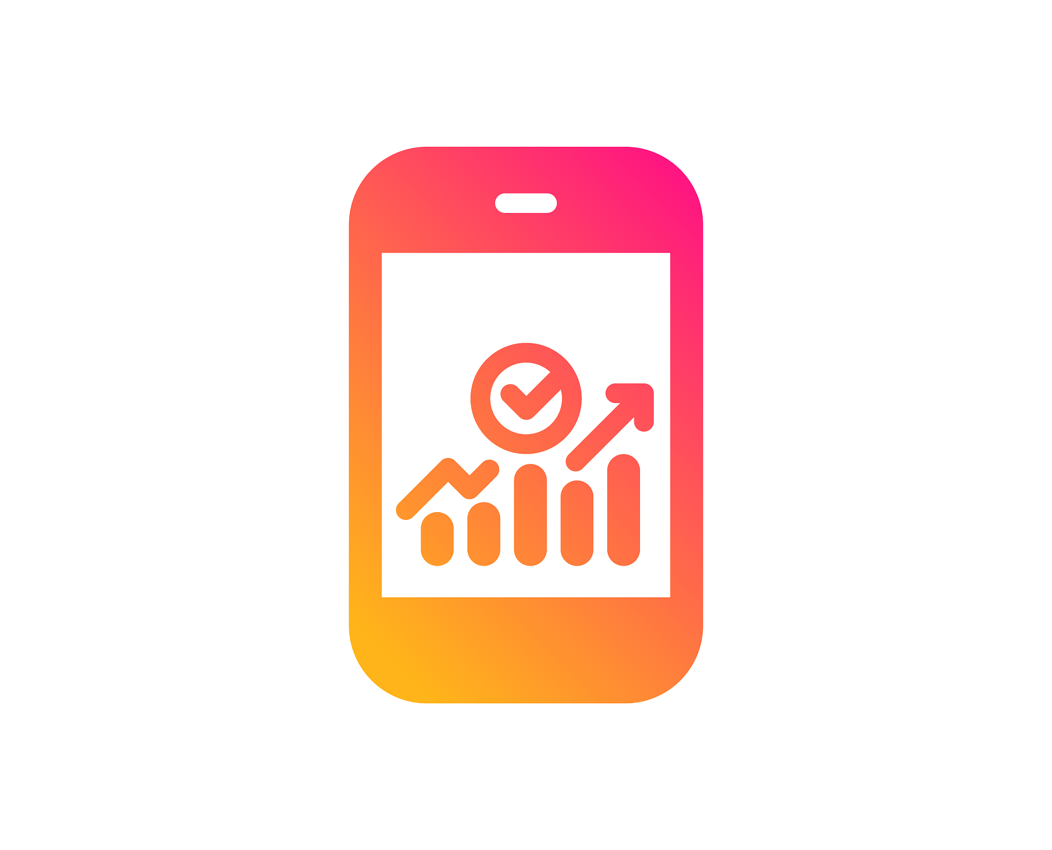 smartphone audit or statistics icon