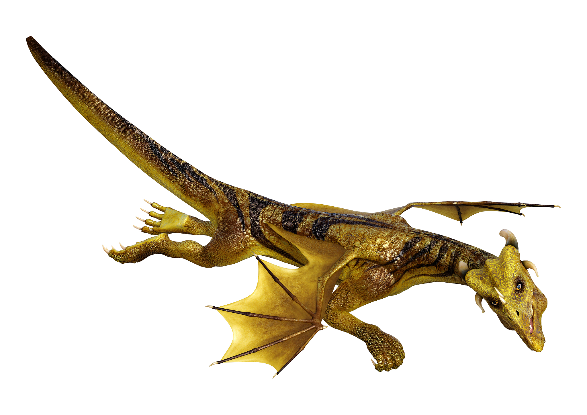 3d illustration fantasy dragon on white