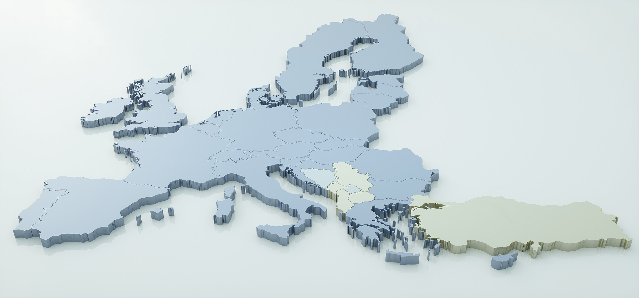 map of european union - very high detail - 3d