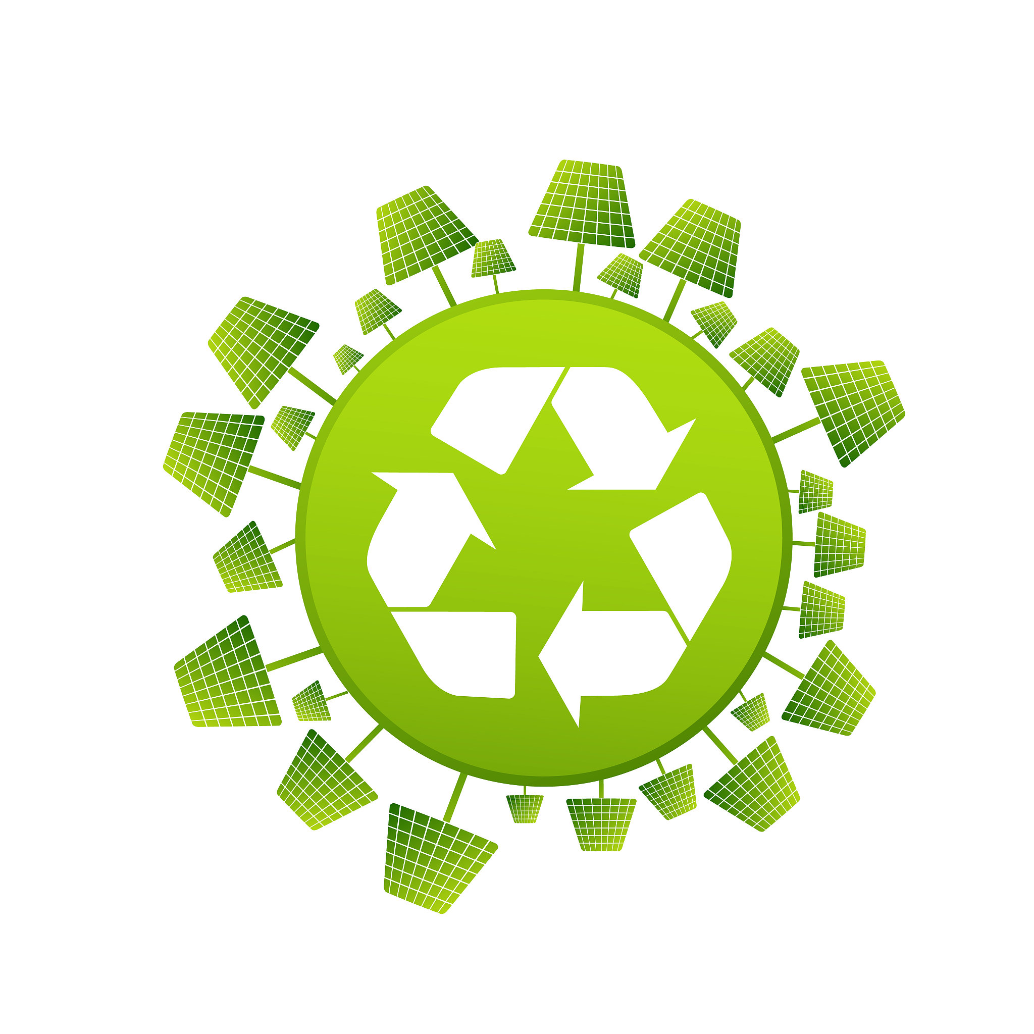 eco friendly concept, vector illustration. solar energy town wit