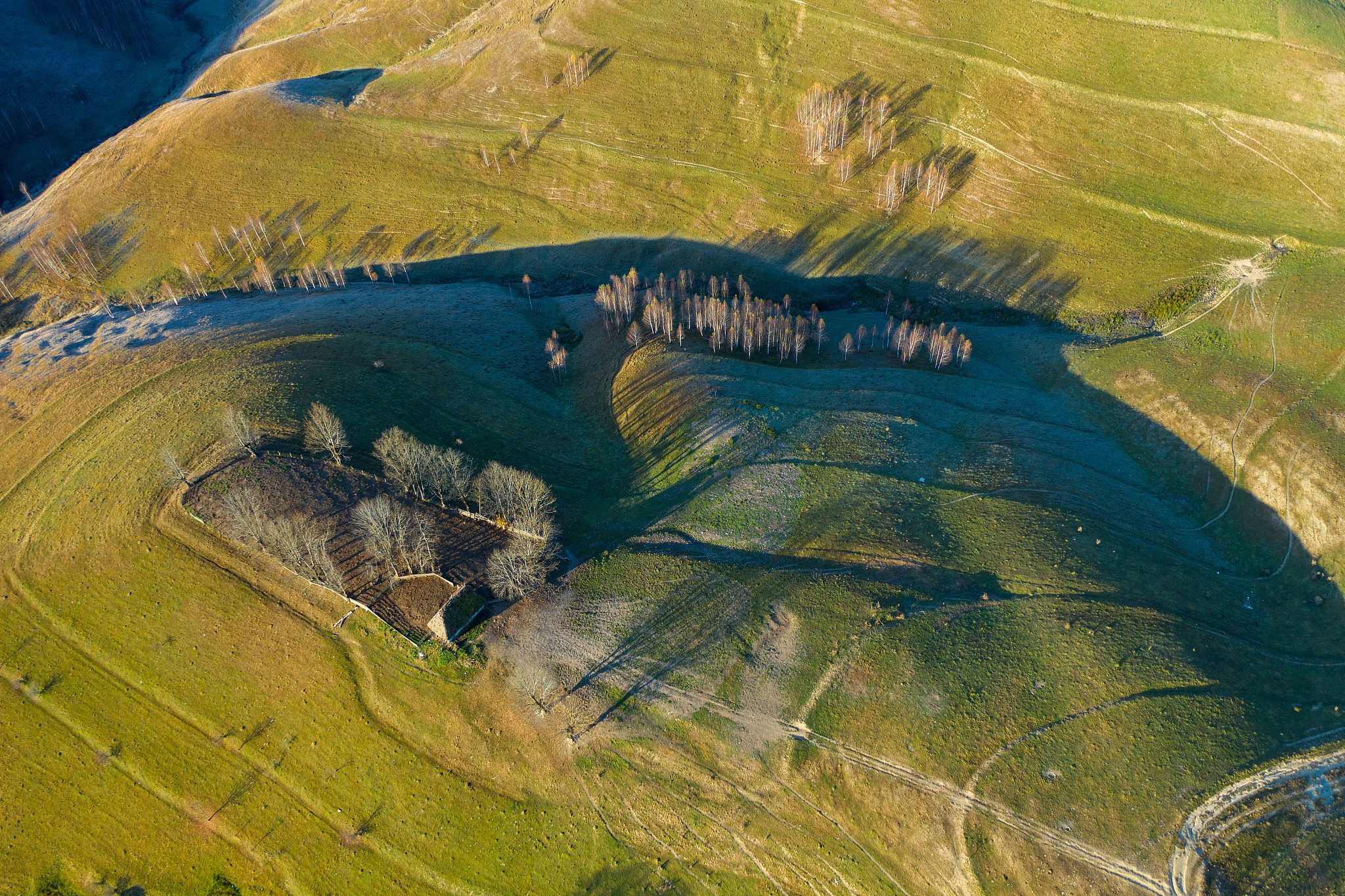 autumn countryside drone aerial