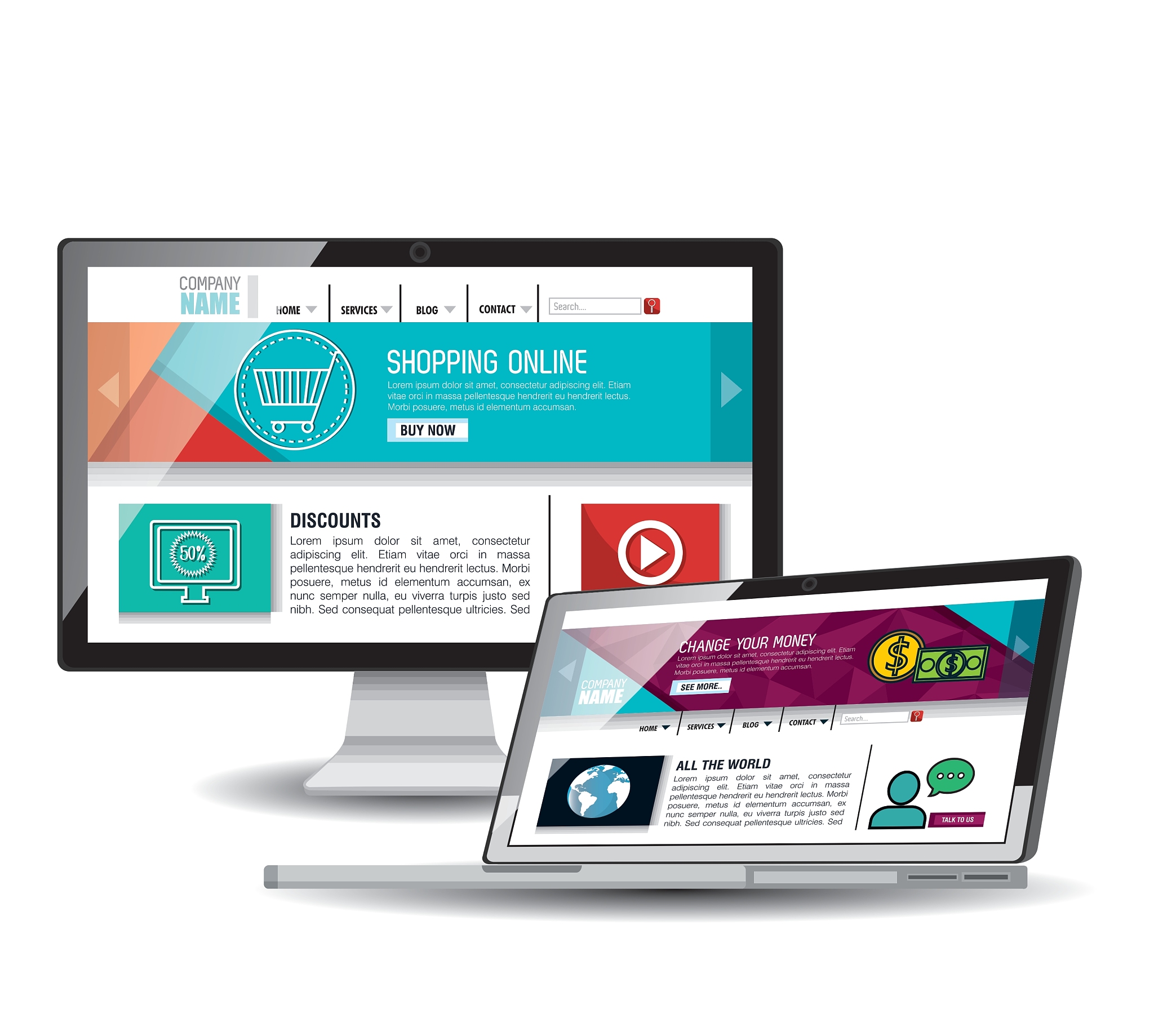 website template in electronic devices