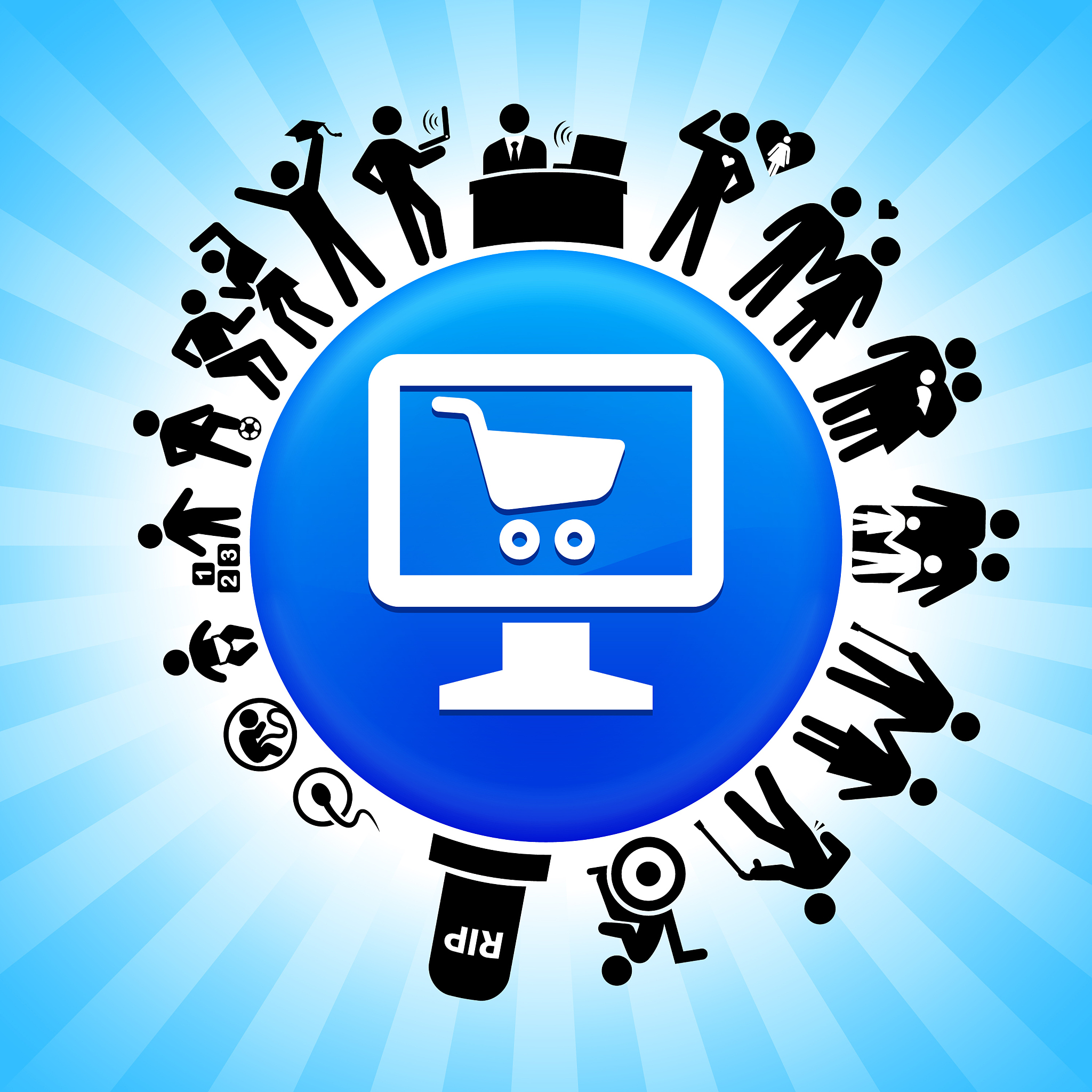 online shopping  lifecycle stages of life background