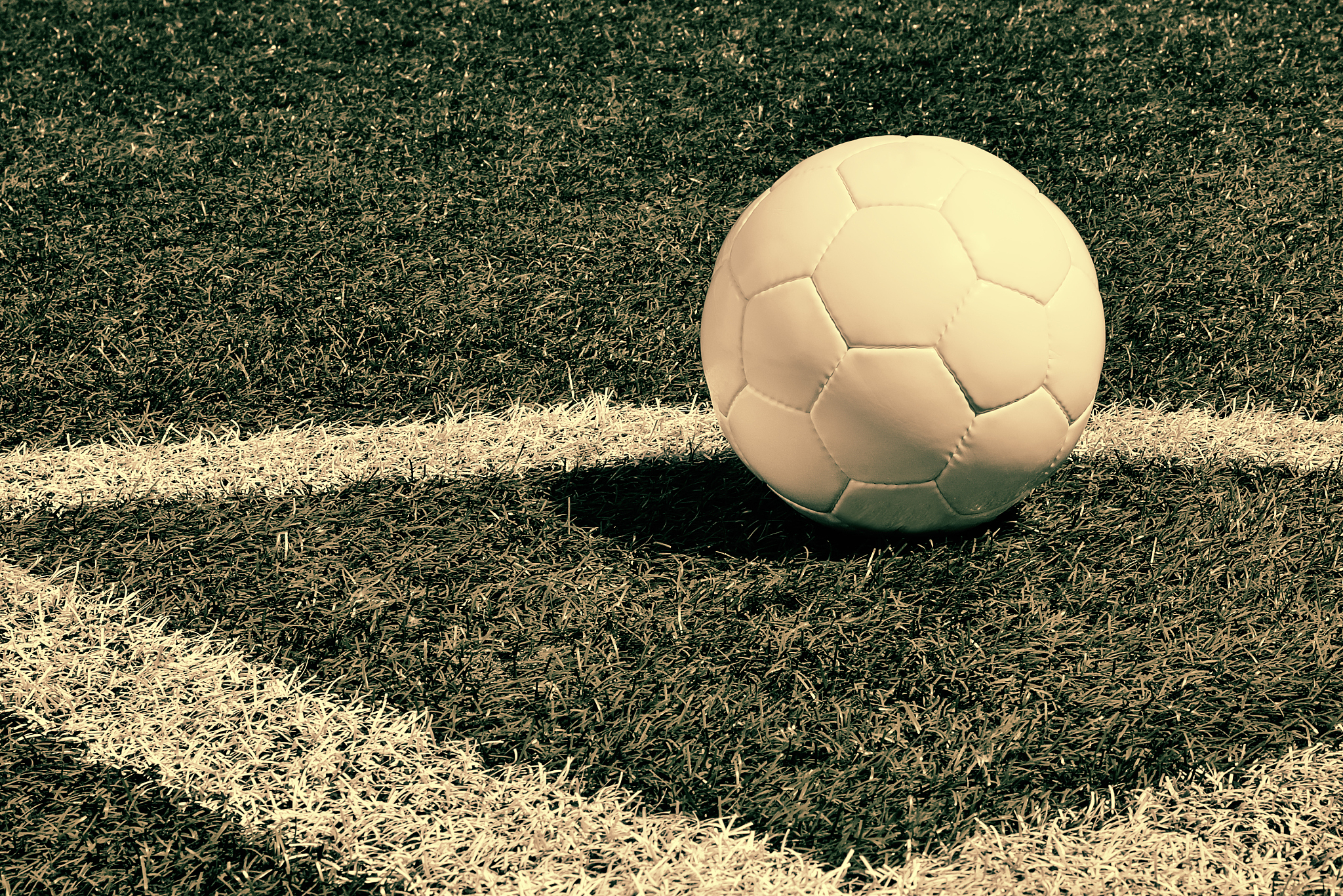 soccer ball on a soccer field