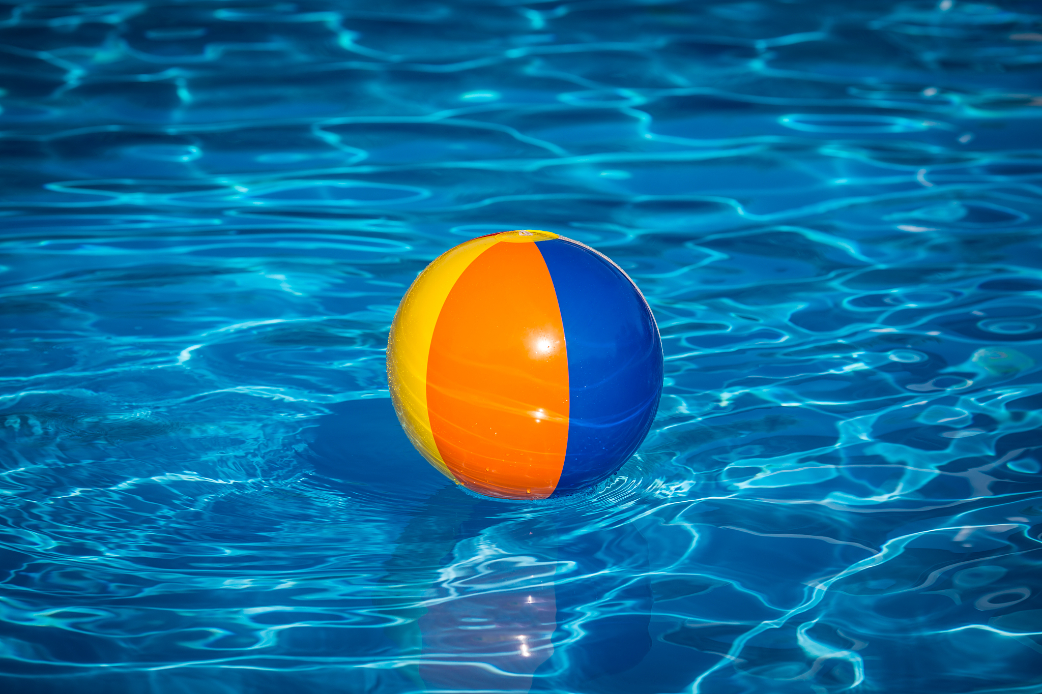 beach ball in swimming pool