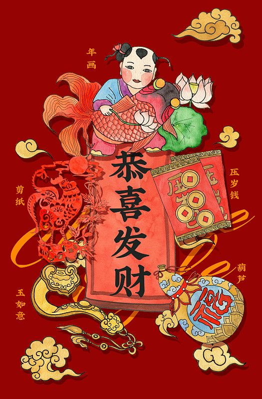 新年快乐！恭喜发财！财源滚滚！