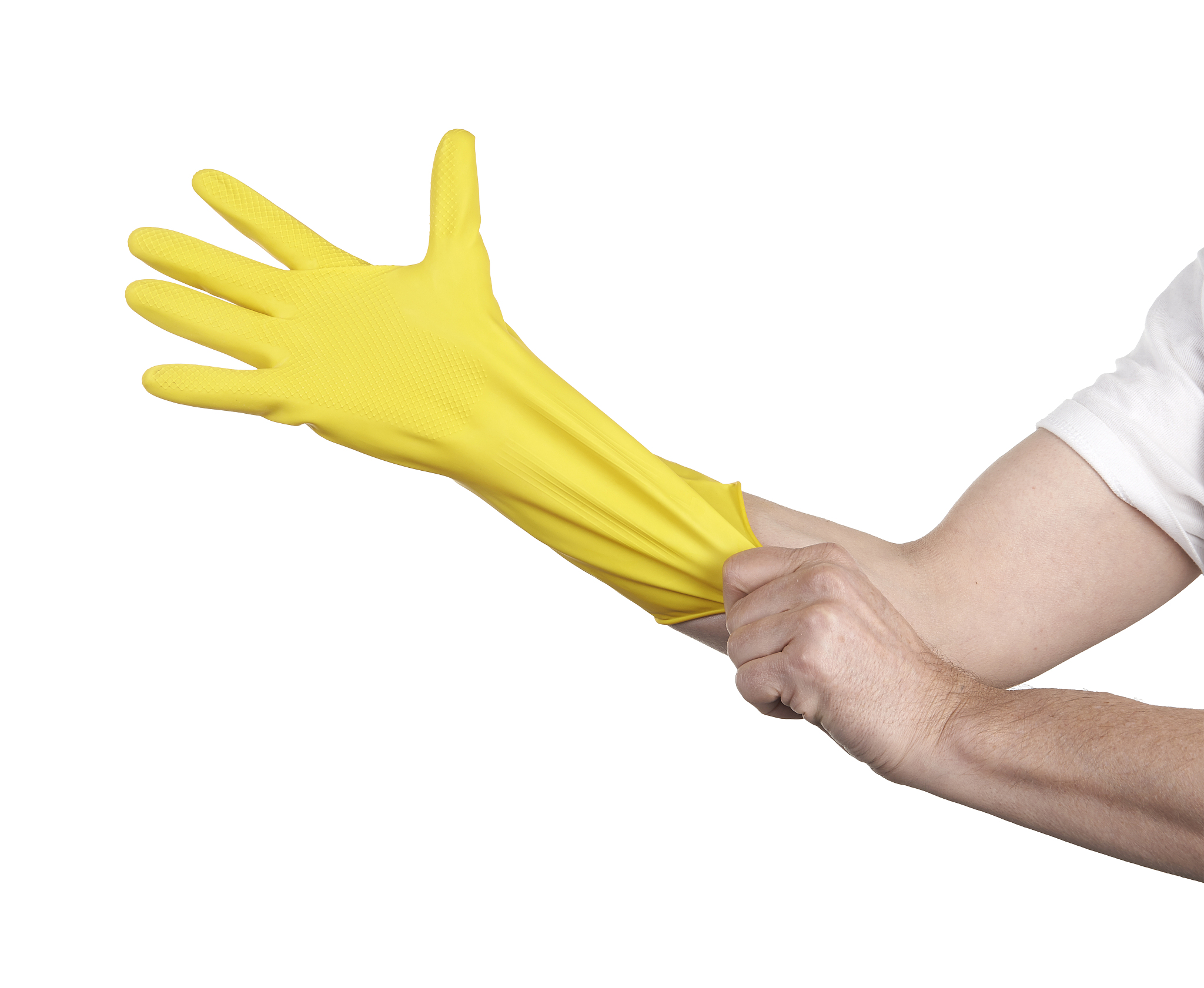 latex glove for cleaning on hand isolated