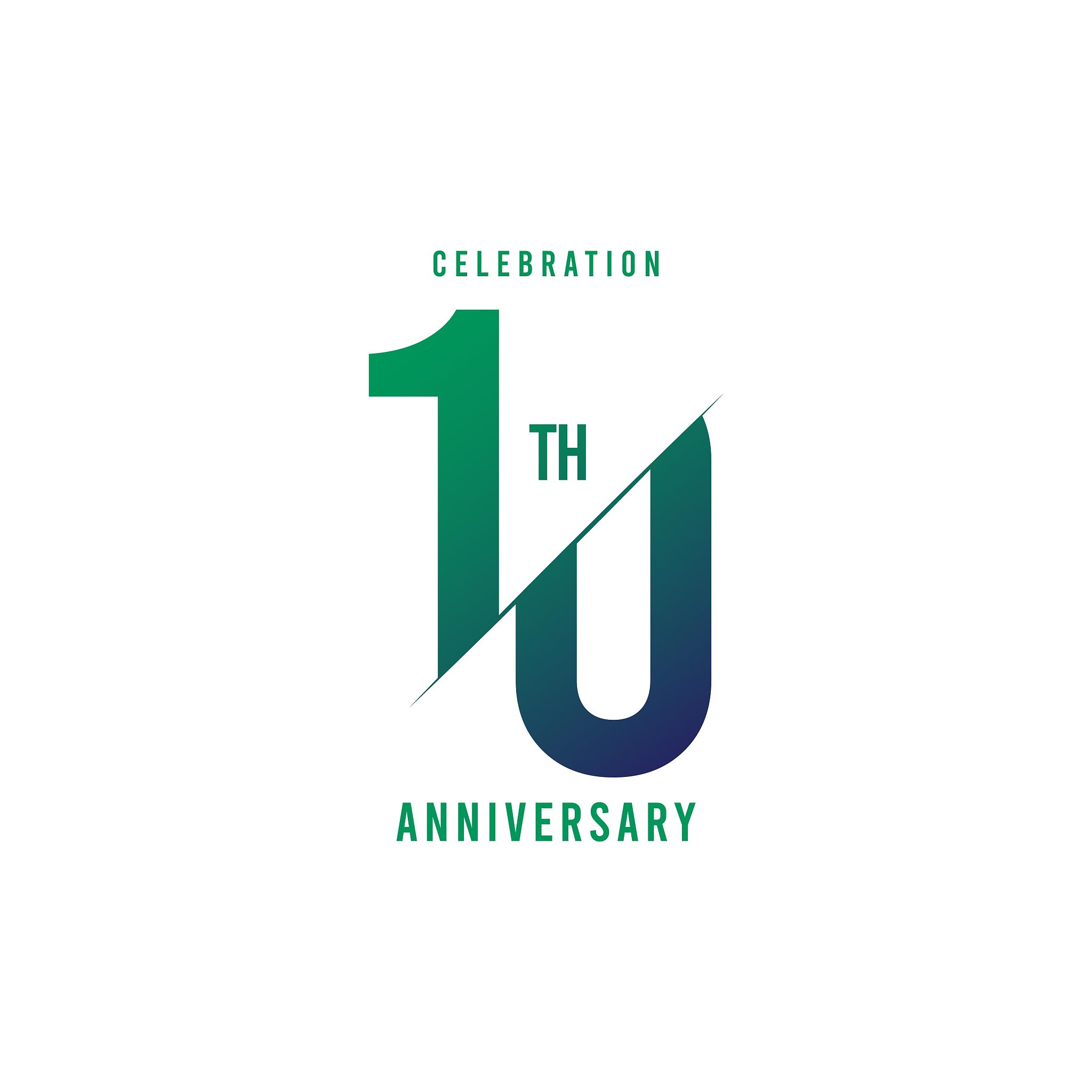 10 year anniversary vector template. design for your celebration