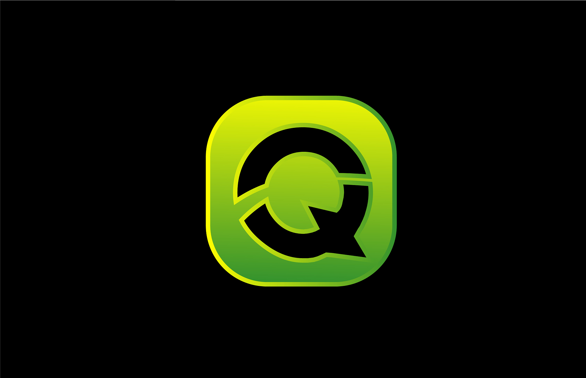green black q alphabet letter l<strong>o</strong>go icon design