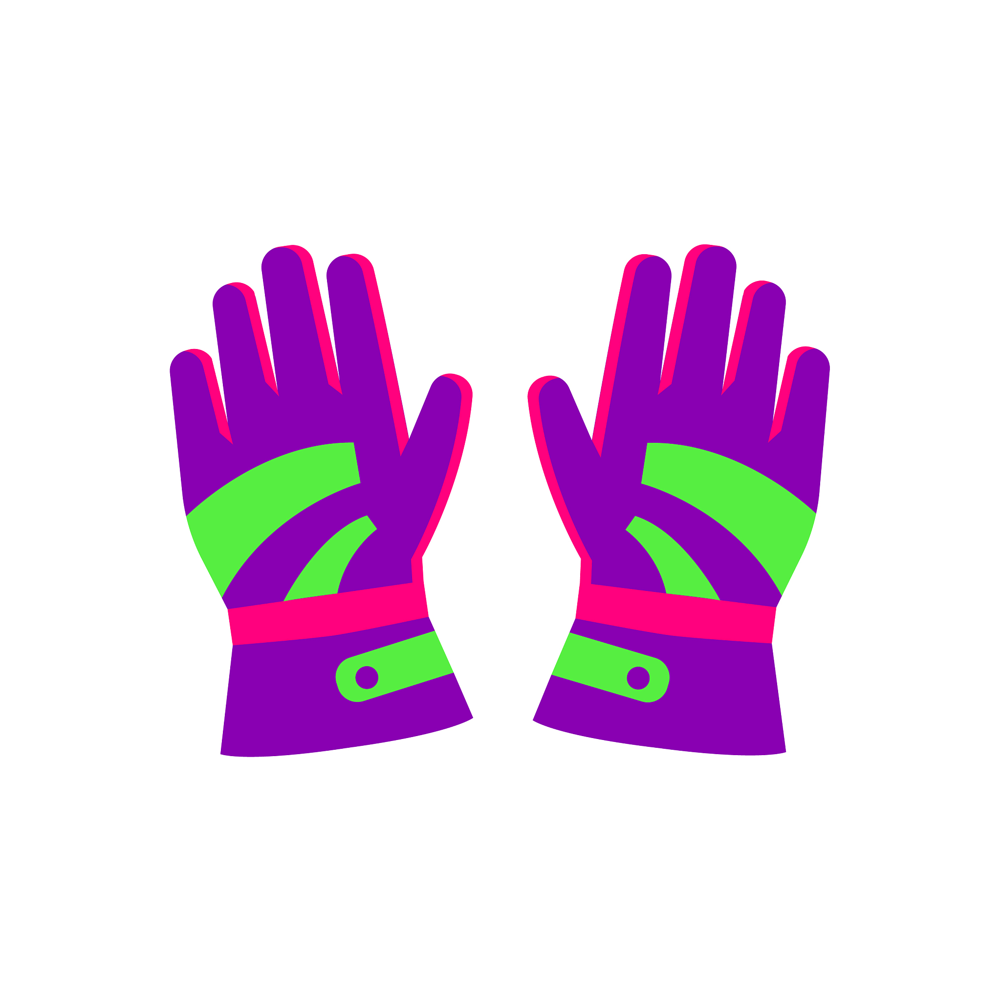 flat style pair of skiing snowboarding gloves