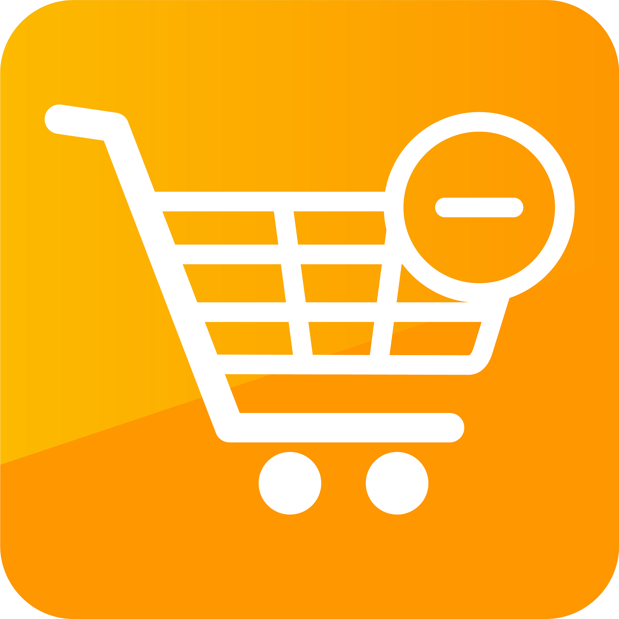 shopping cart icon with minus sign