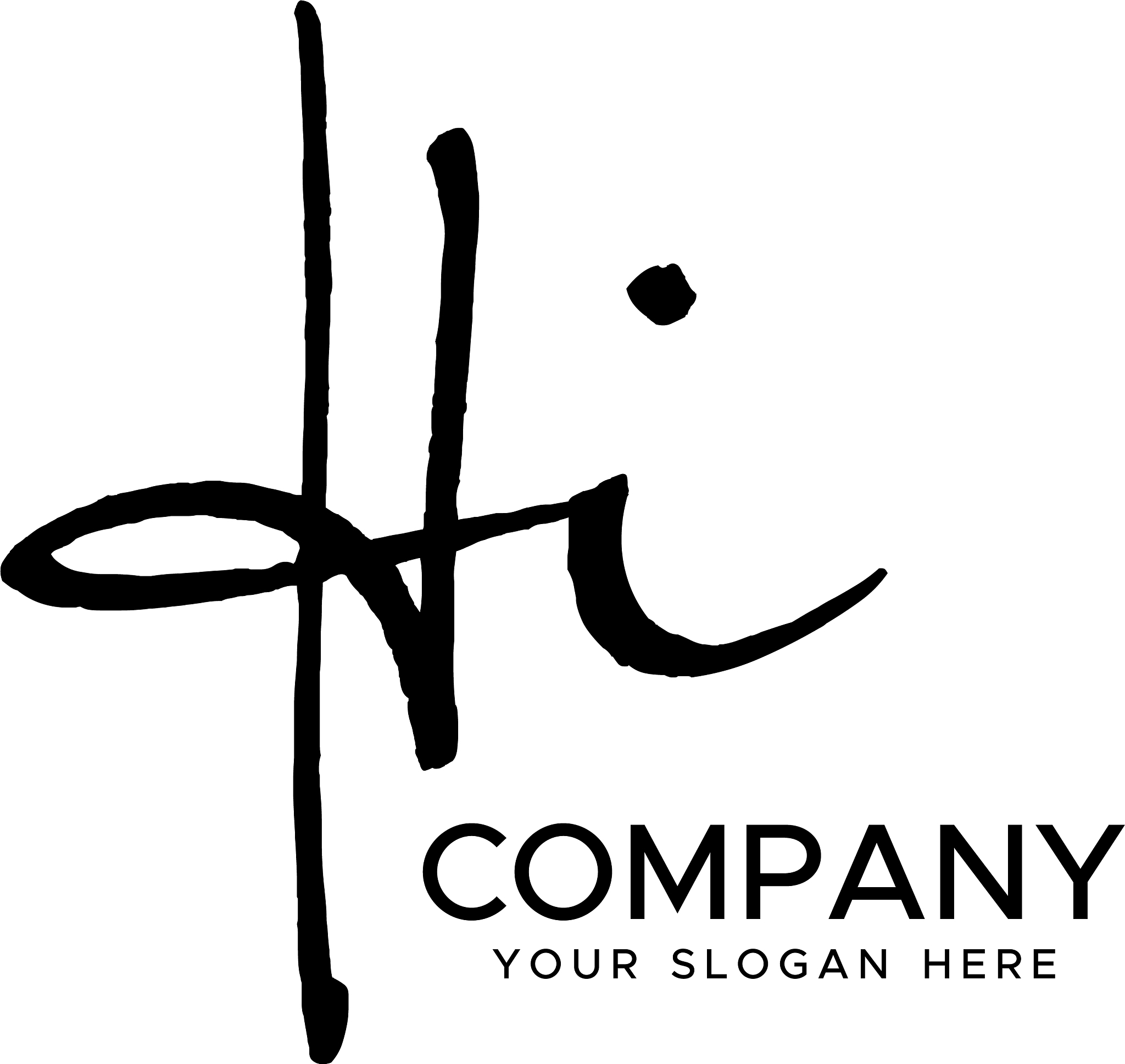 h i initial letter handwriting logo hand l