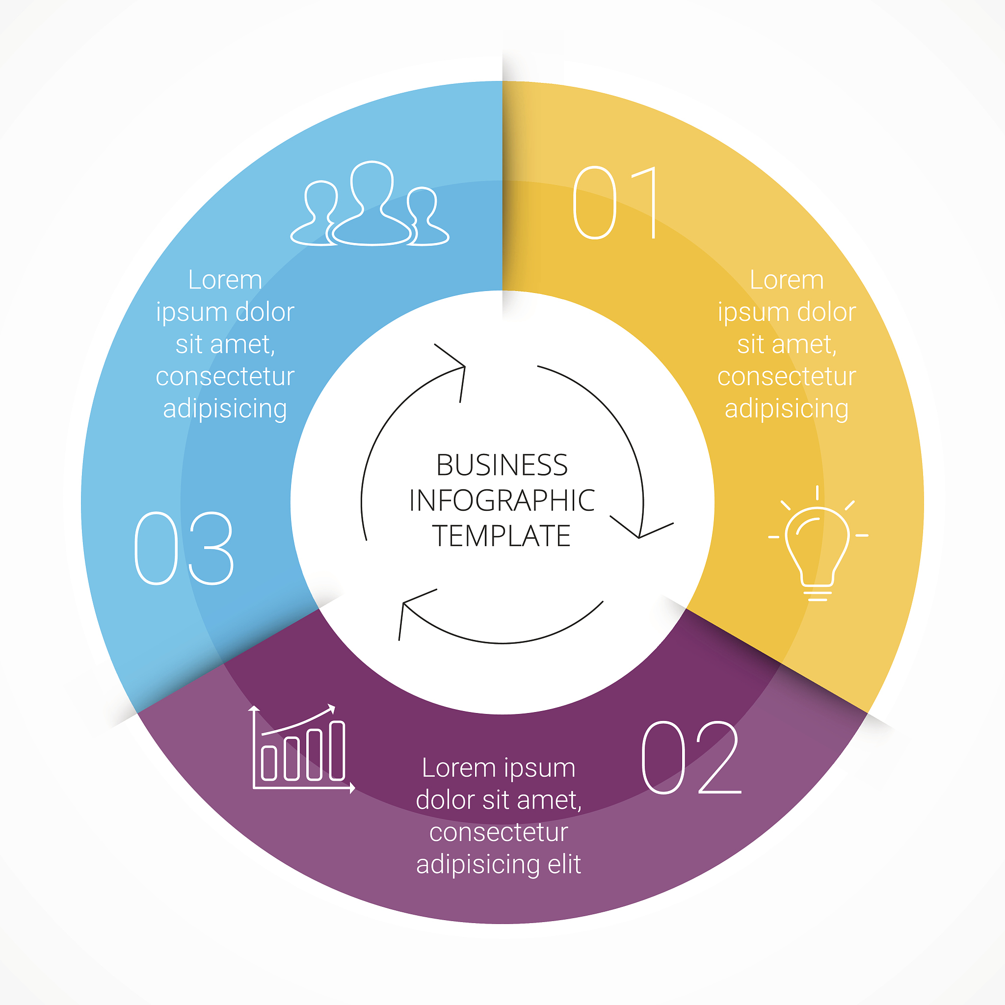 vector circle line infographic. template for cycle diagram, grap