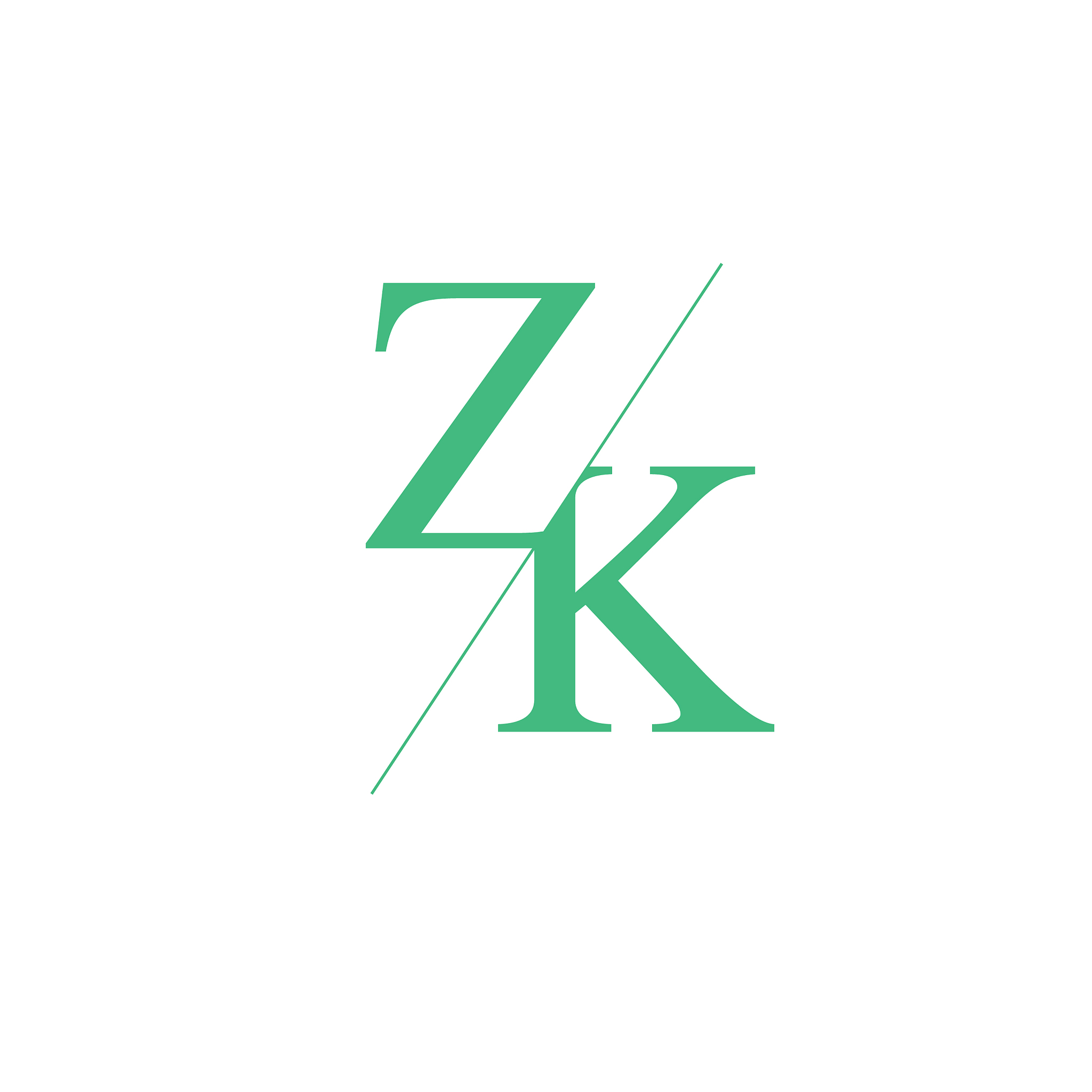 monogram letters z k logo design template