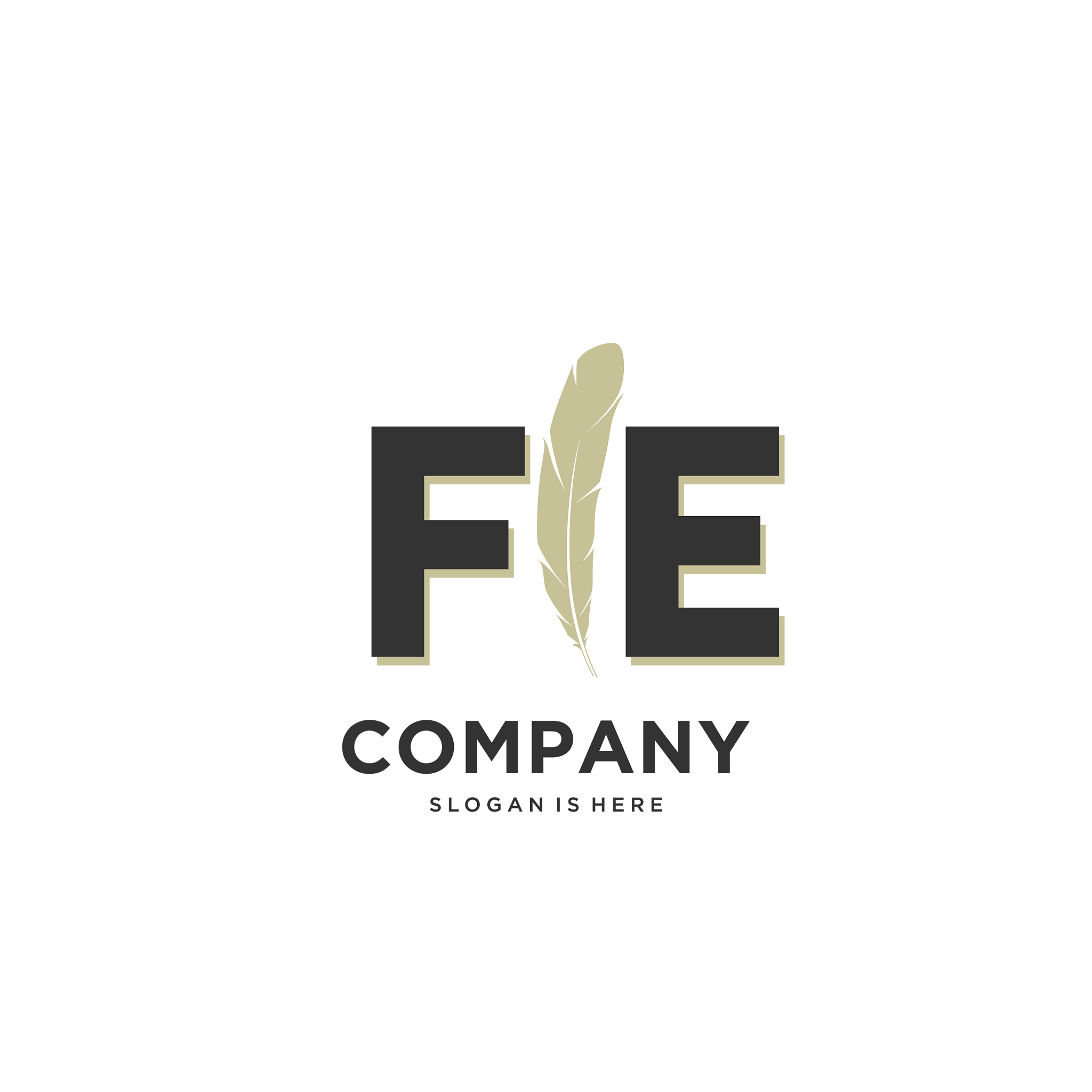 initial fe letter unique attractive creative
