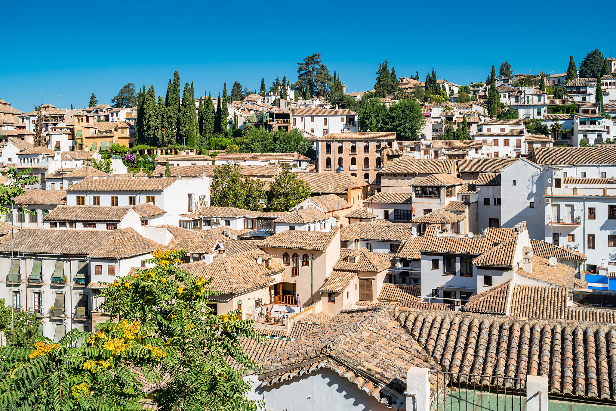 albaicin district of granada andalusia spain as seen from above