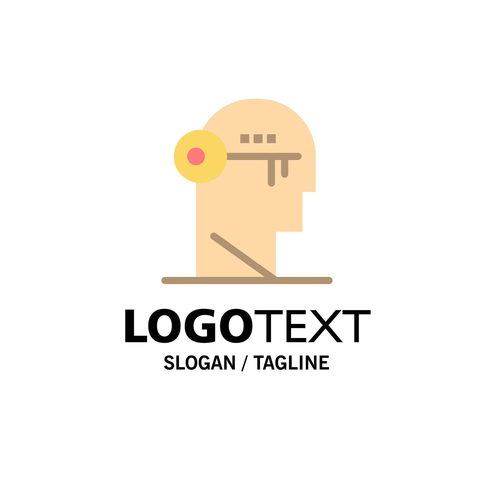 brain key lock mind unlock business logo template