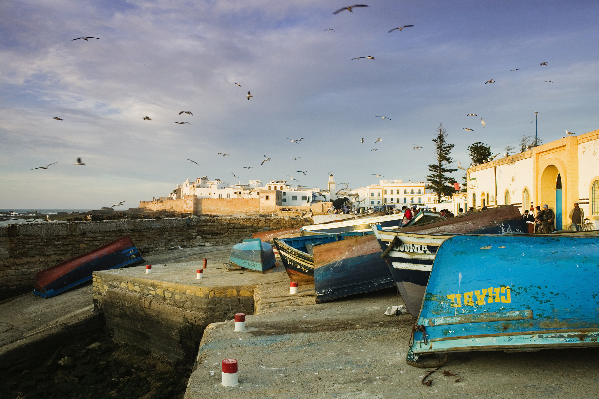 town view at sunset, essaouira, atlantic coast, morocco