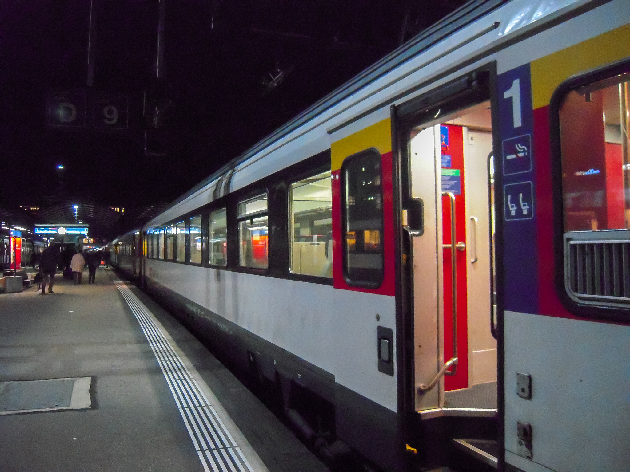 lucerne railway station in the night, canton of  lucerne, centra