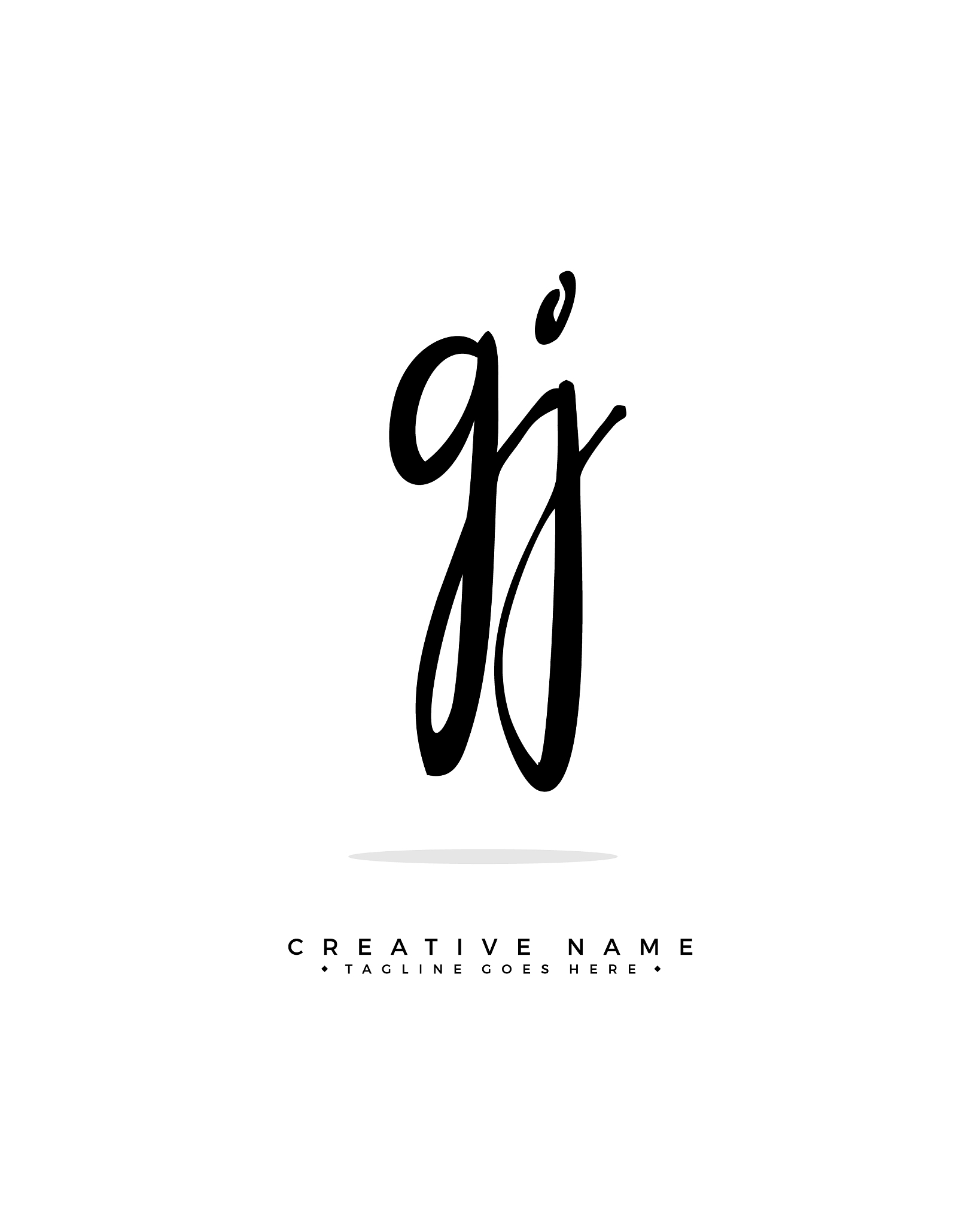 g j gj initial logo signature handwriting