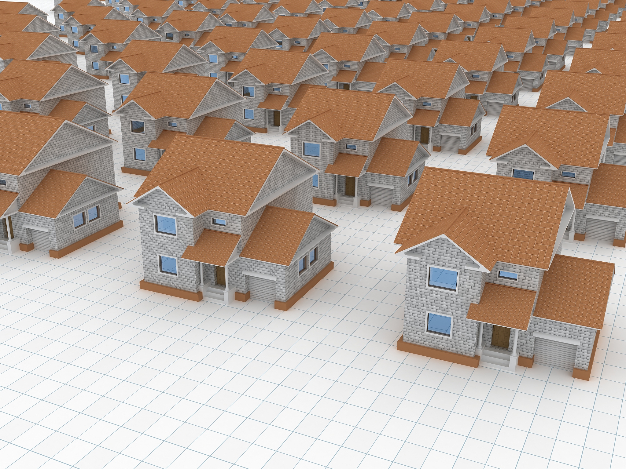 neighborhood  from 3d houses for real estate concepts.