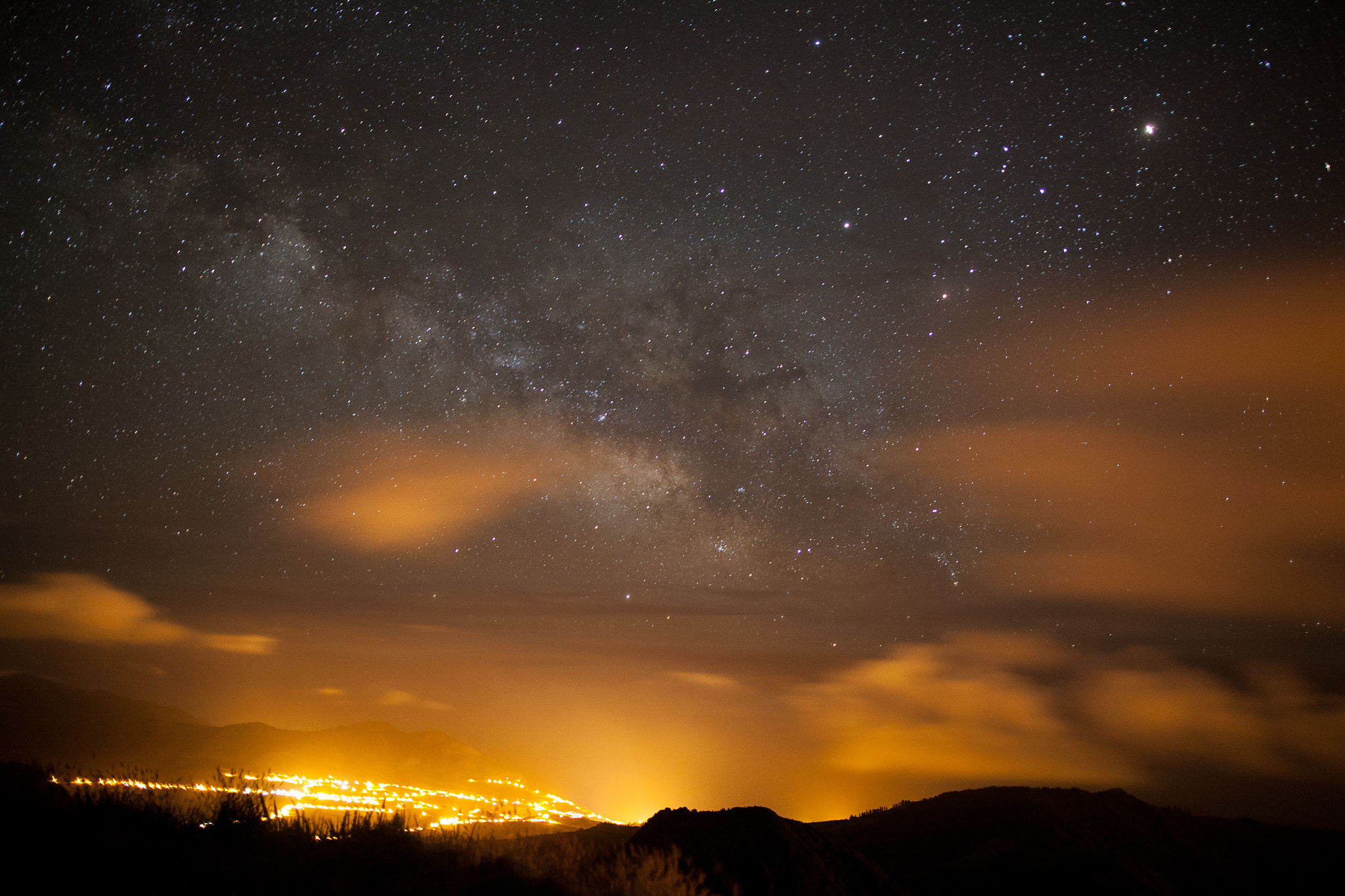 scenic view of star field against sky at night