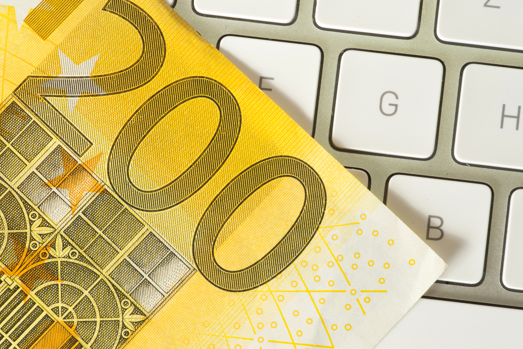 euro money and keyboard
